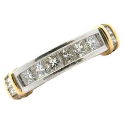 Gents Diamond Platinum 18 Karat Yellow Gold Wedding Anniversary Band Ring