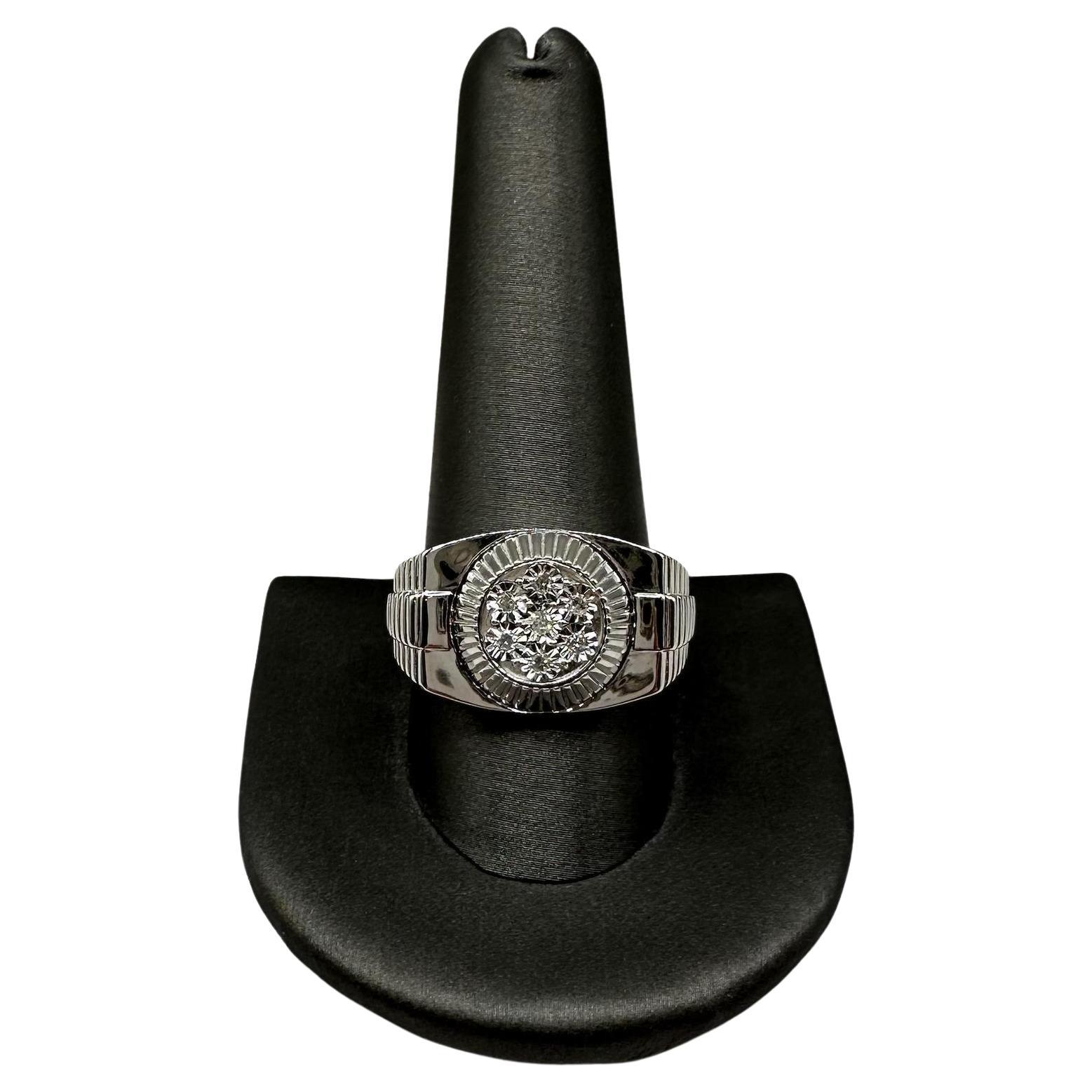 Bague pour homme en argent - 0.10ctw, Taille 10.5, Nouveau