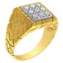 Gents Diamond Ring Set in 14k Yellow Gold, 0.50 Carats in Diamonds