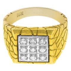 Gents Diamond Ring Set in 14k Yellow Gold, 0.50 Carats in Diamonds