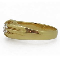 Gents Gypsy Diamond Solitaire Ring 18 Karat Yellow Gold
