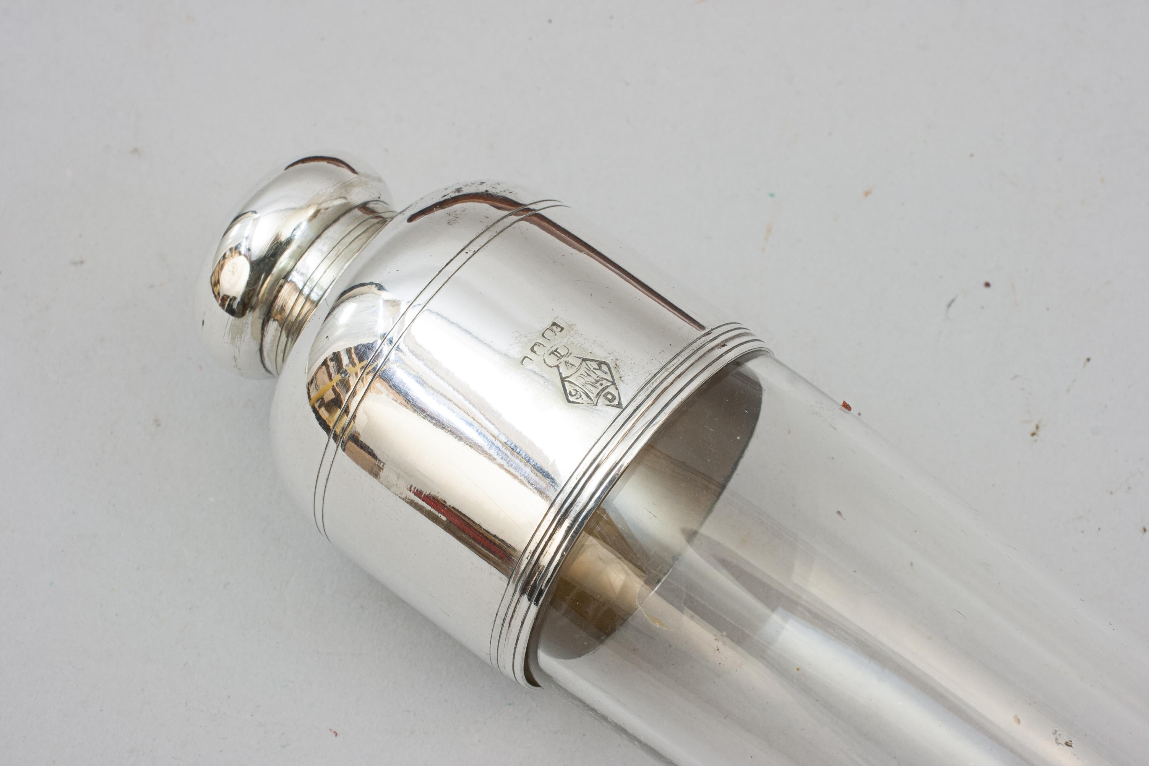 20th Century Gents Hunting Flask In Leather Case For Sale