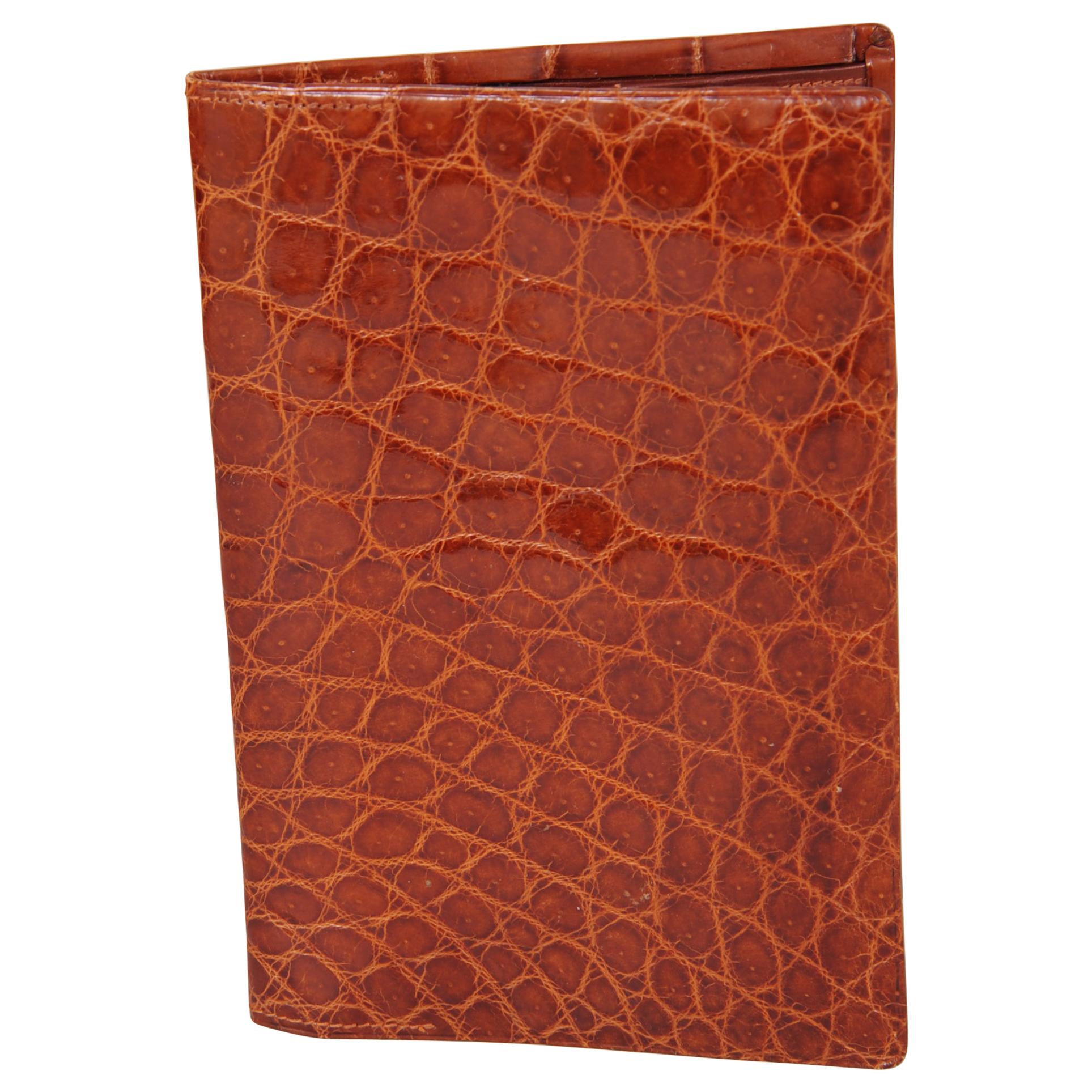 Gent's Mid Century Brown Crocodile Wallet Never Used For Sale