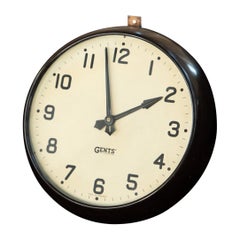 Antique Gents of Leicester, bakelite art deco factory clock, industrial design