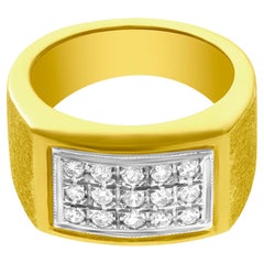 Gents Massivdiamantring aus 14k Gelbgold, 0,70 Karat in Diamanten