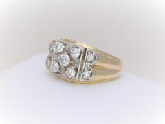 Gents Vintage 14 Karat Gold Diamond Statement Ring