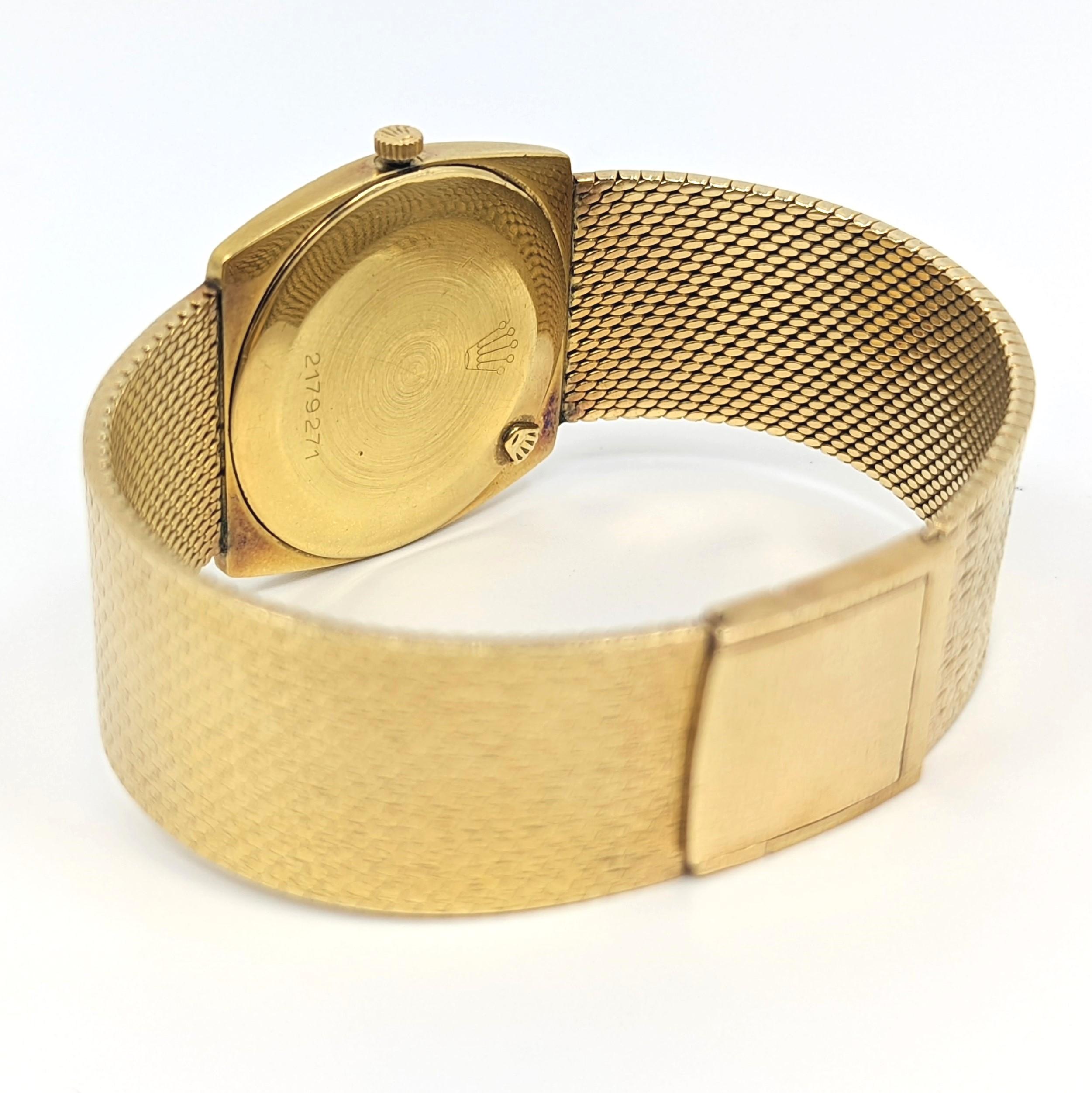 Herren-Vintage- Rolex Cellini-Armbanduhr aus massivem 18k Gelbgold Ref. 3800 im Angebot 1