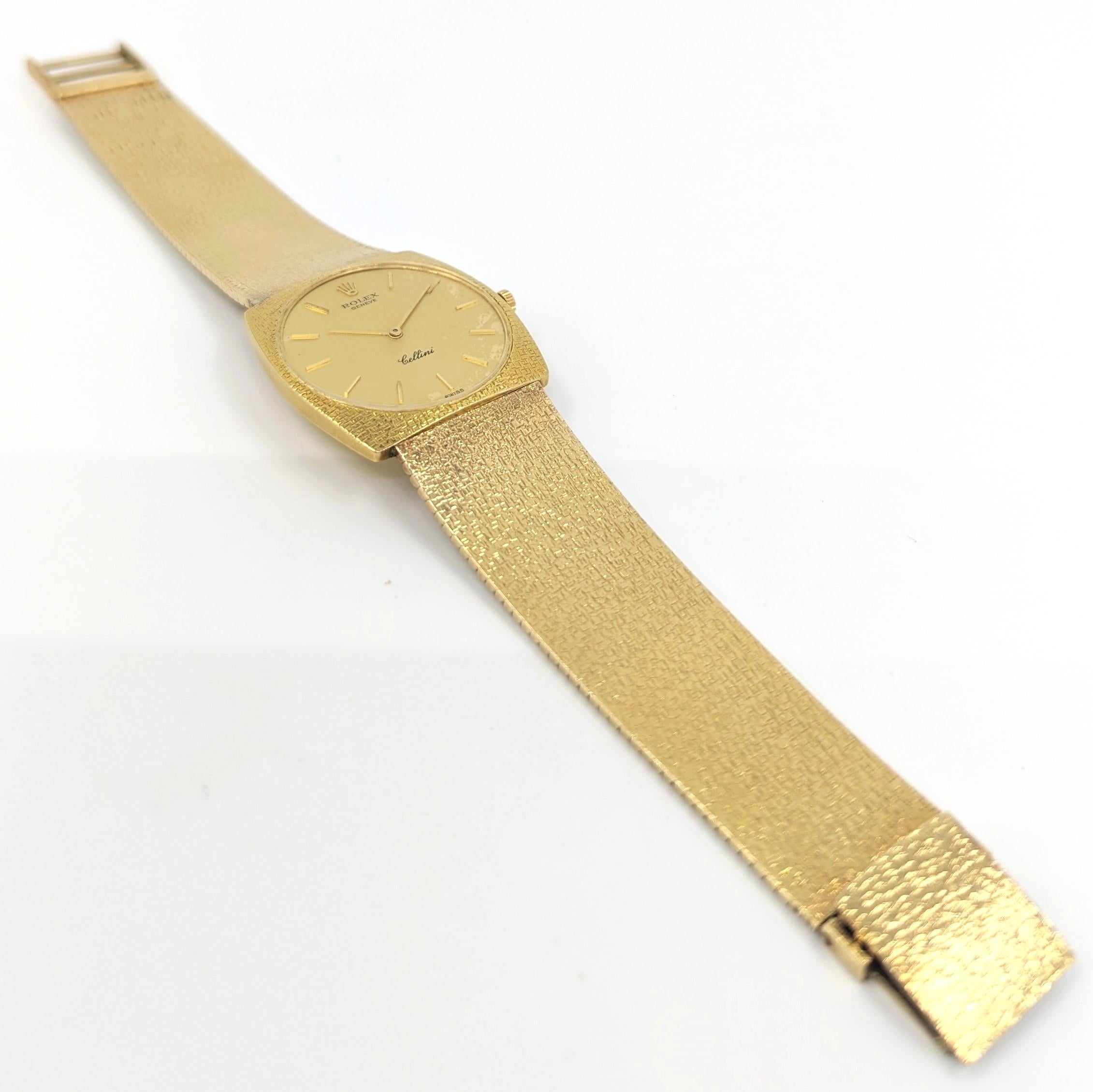 Herren-Vintage- Rolex Cellini-Armbanduhr aus massivem 18k Gelbgold Ref. 3800 im Angebot 4