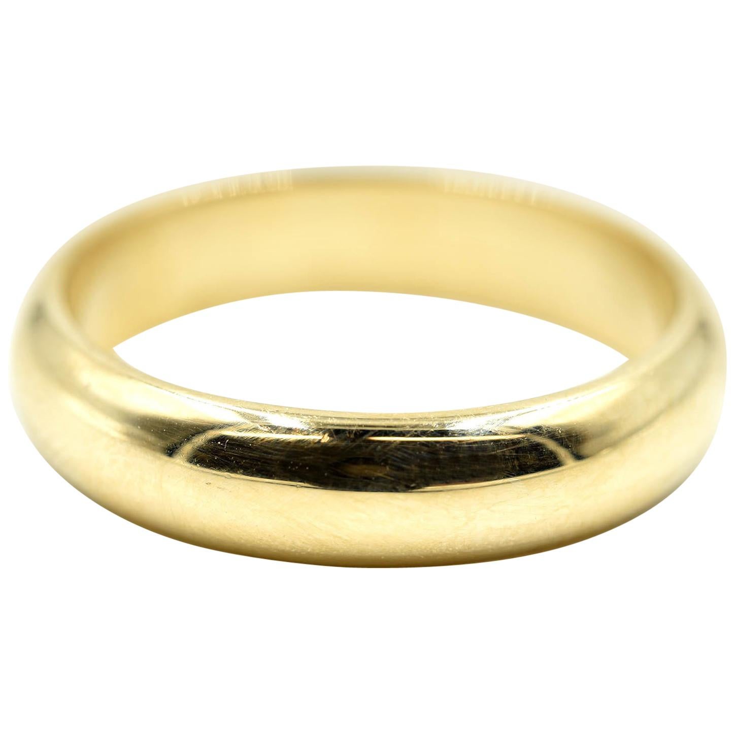 Gents Wedding Band 14 Karat Yellow Gold For Sale