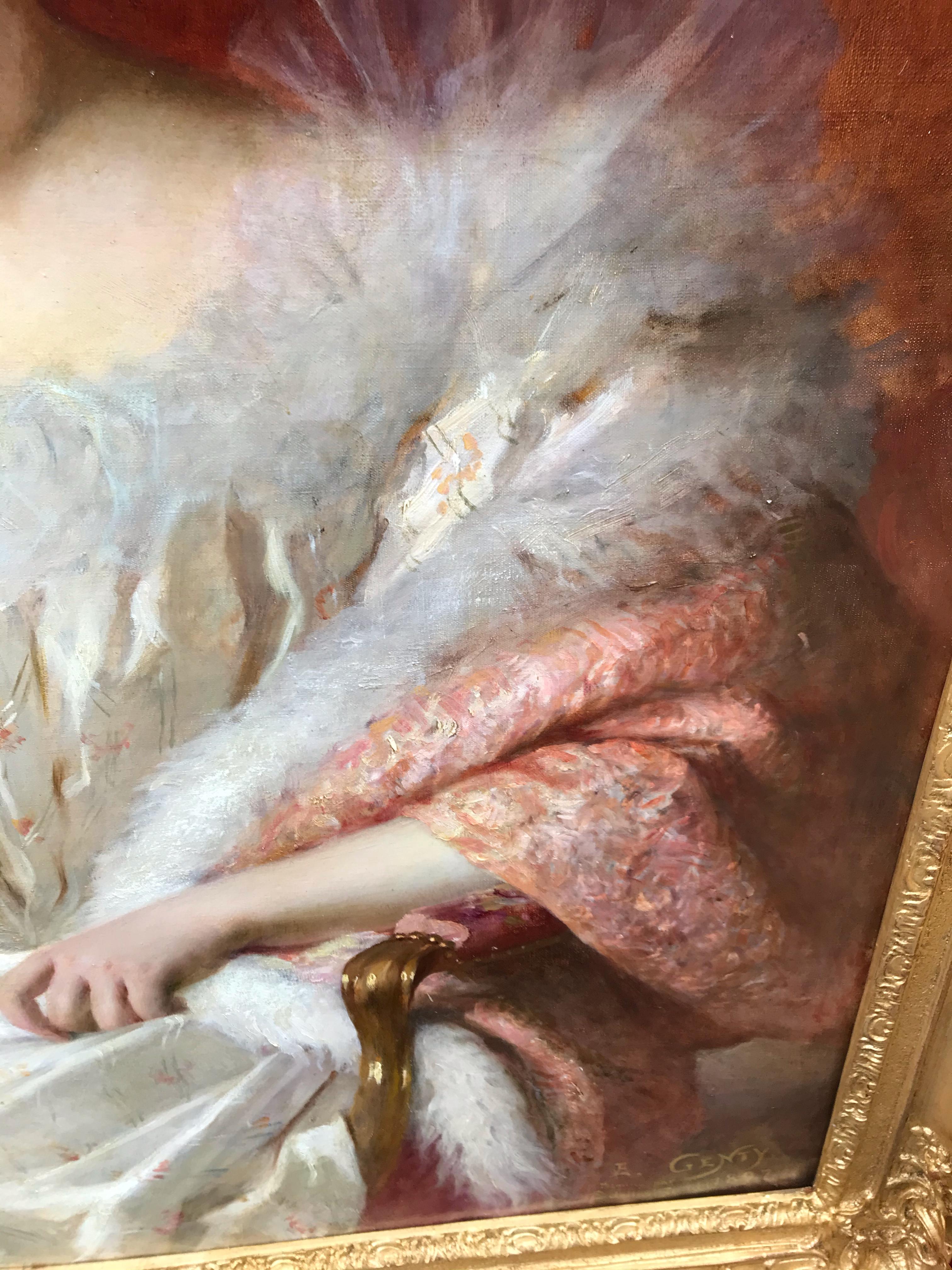 Portrait of an Elegant Lady 1897 - Painting by GENTY Emmanuel