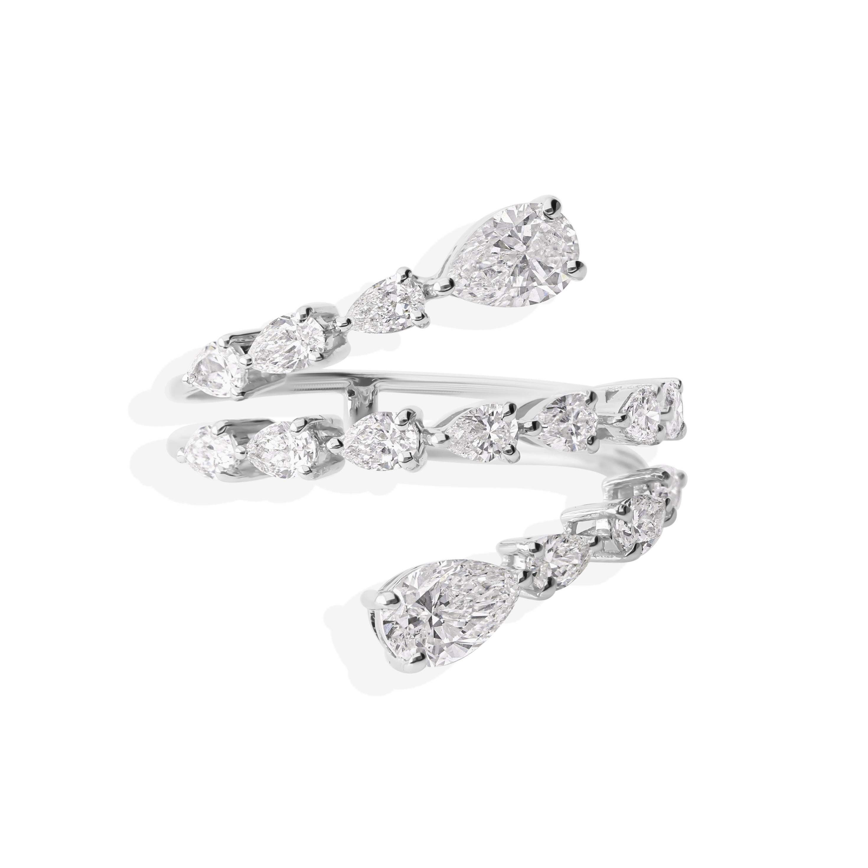 in vendita:  Anello nuziale aperto con diamanti naturali da 1,78 carati in oro bianco 14 carati 9