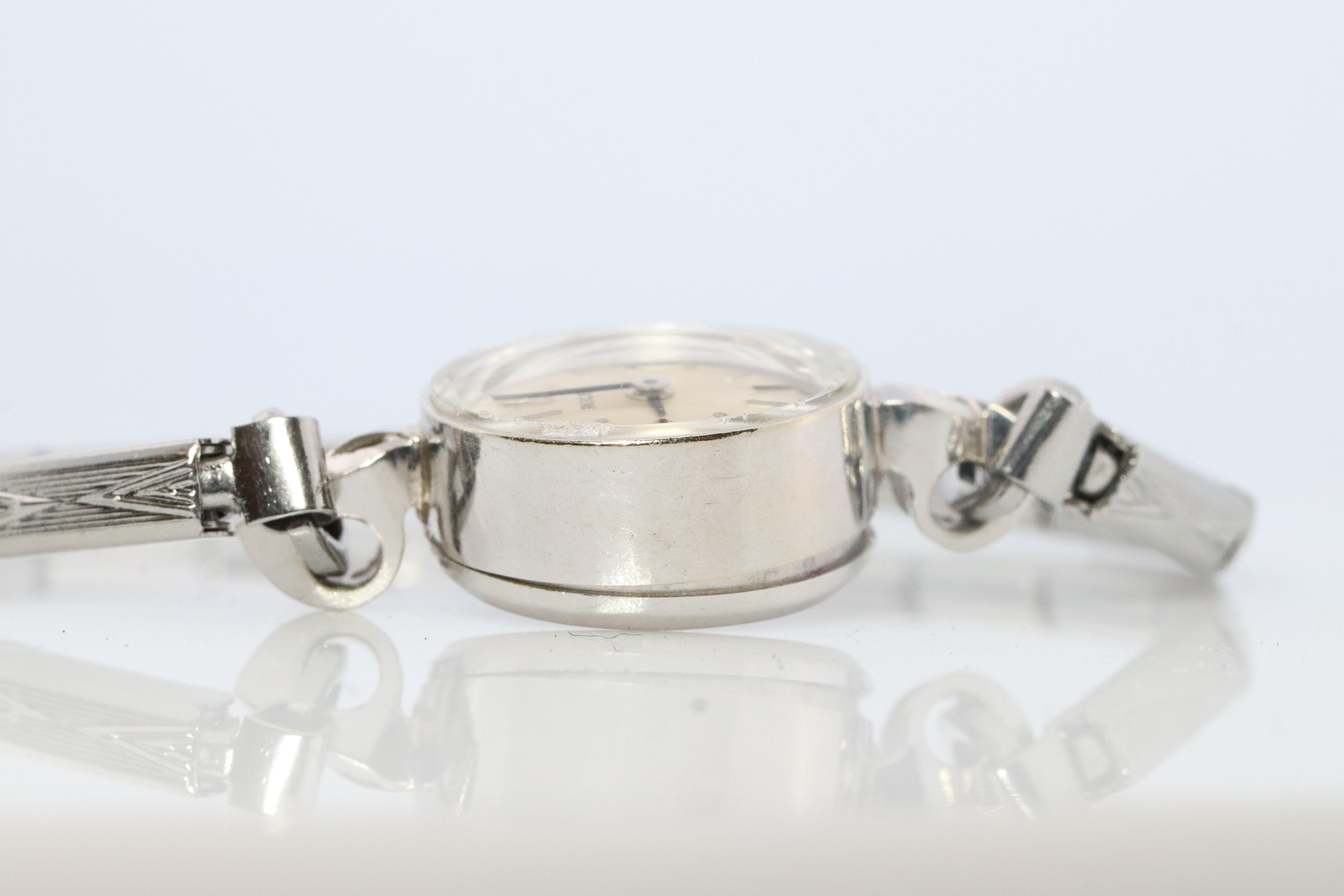 Reloj Rolex auténtico de 14 quilates. 14k WG Ladies 9823 Dainty 1950s Ladies Rolex en Bueno estado para la venta en Port Charlotte, FL