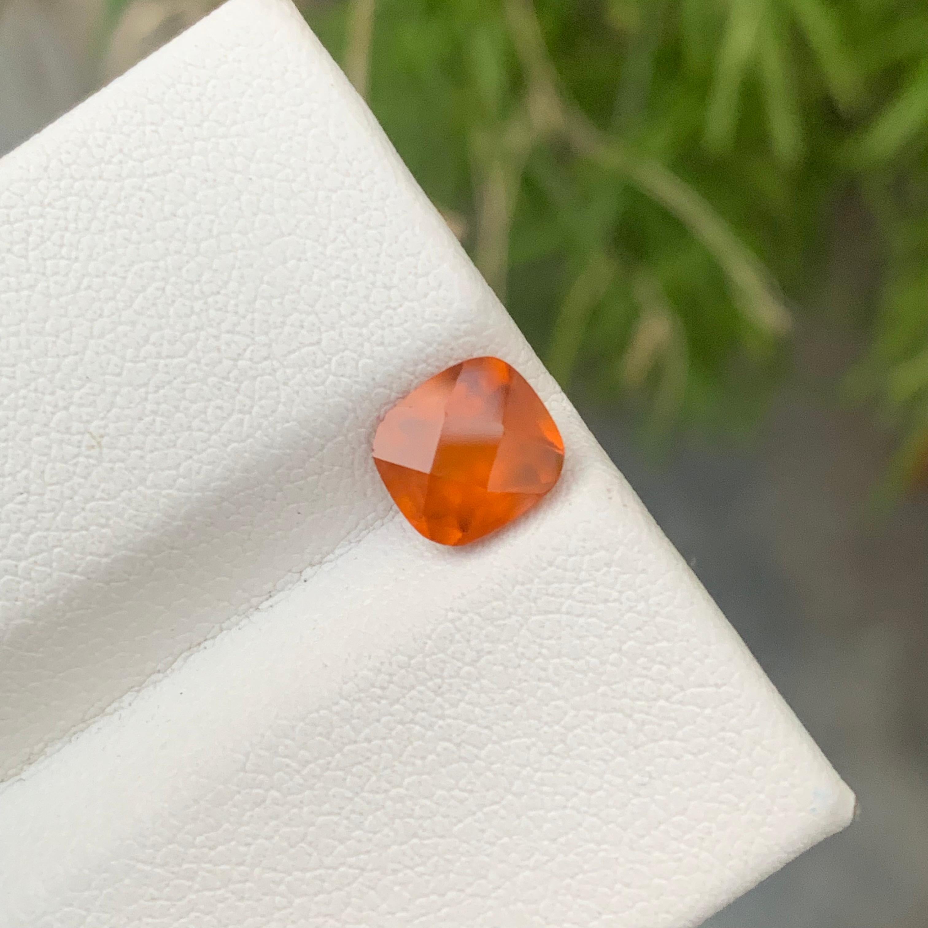 Gemstone Type : Hessonite Garnet
Weight : 1.70 Carats
Dimensions : 7.2x6.6x4.5 Mm
Origin : Africa
Clarity : Smoky 
Shape: Cushion
Color: Fanta Orange
Certificate: On Demand
Birthstone: January Month
According to Vedic astrologists, wearing a