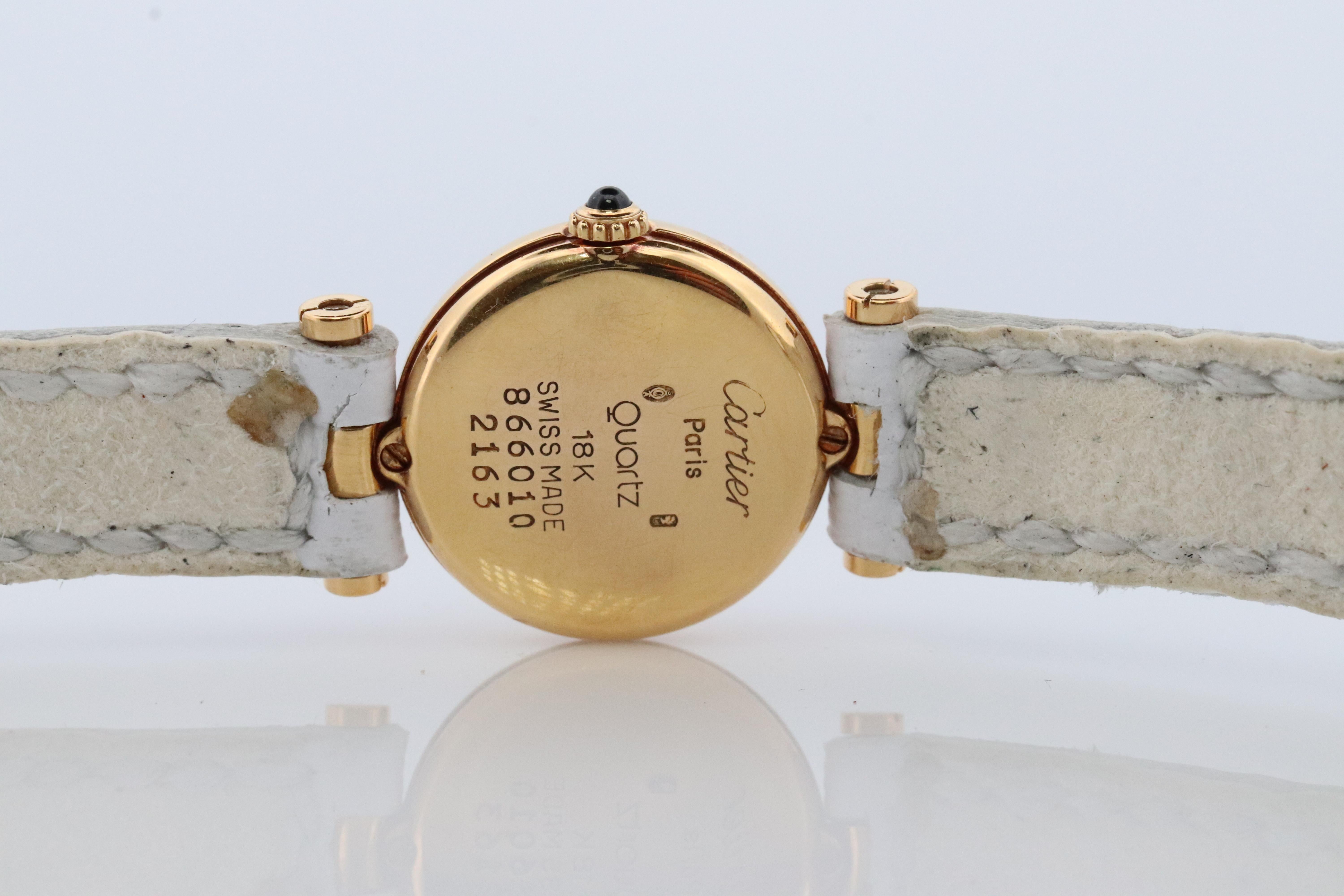 Genuine 18k Cartier Uhr. 18k Gold Cartier Vendome 2163 Uhr. CARTIER Mini (Moderne)