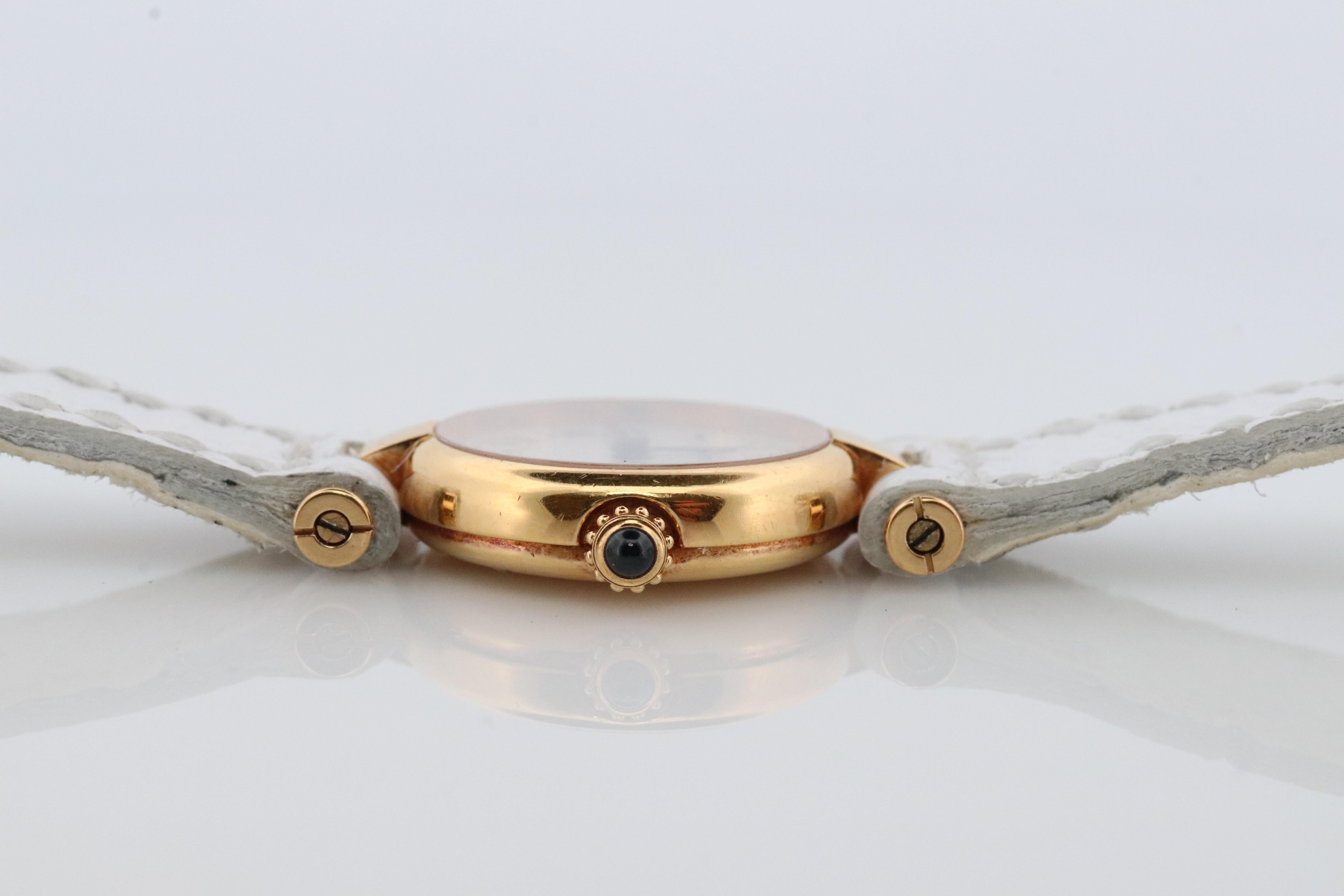Genuine 18k Cartier Uhr. 18k Gold Cartier Vendome 2163 Uhr. CARTIER Mini im Zustand „Gut“ in Port Charlotte, FL