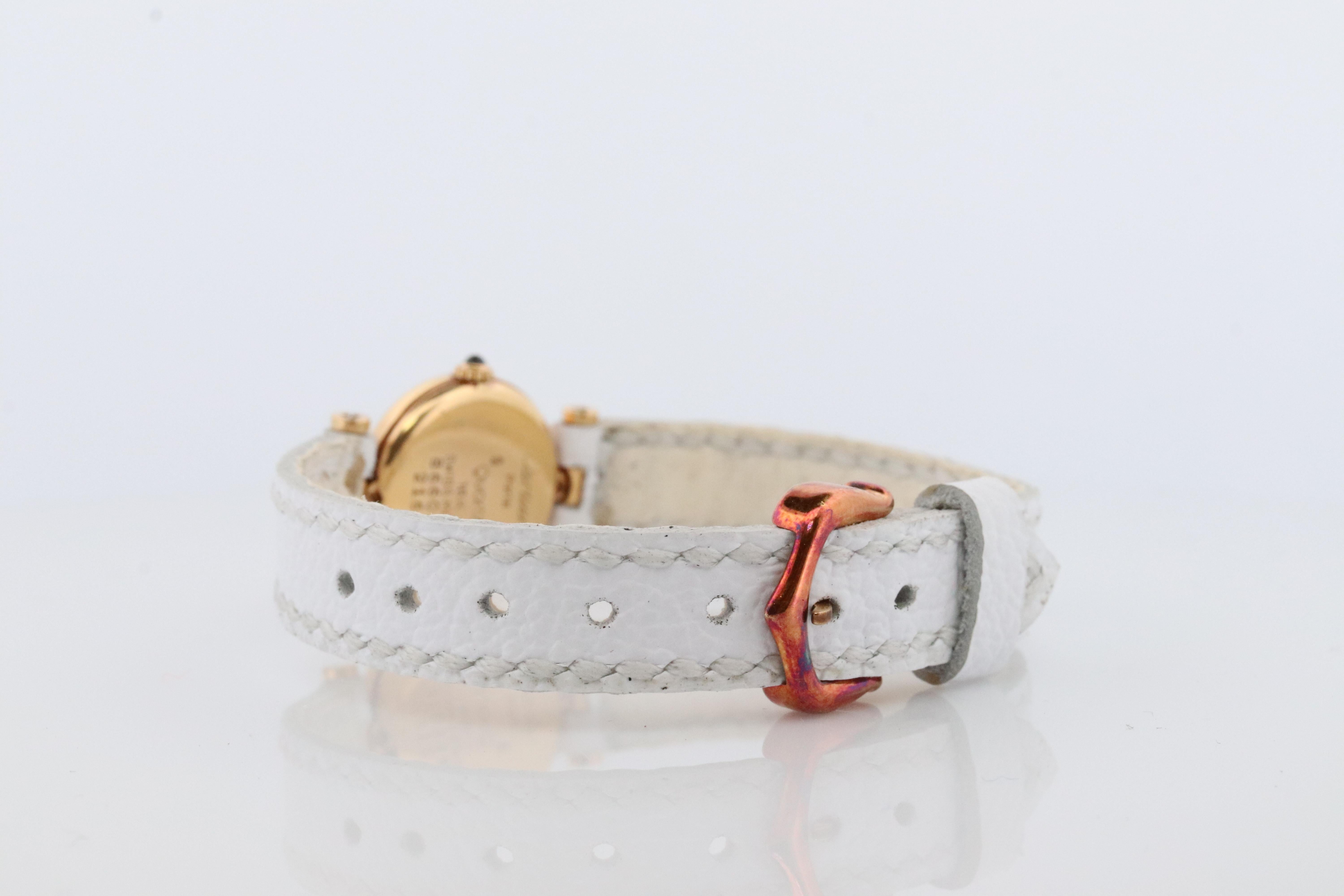 Genuine 18k Cartier Uhr. 18k Gold Cartier Vendome 2163 Uhr. CARTIER Mini 1