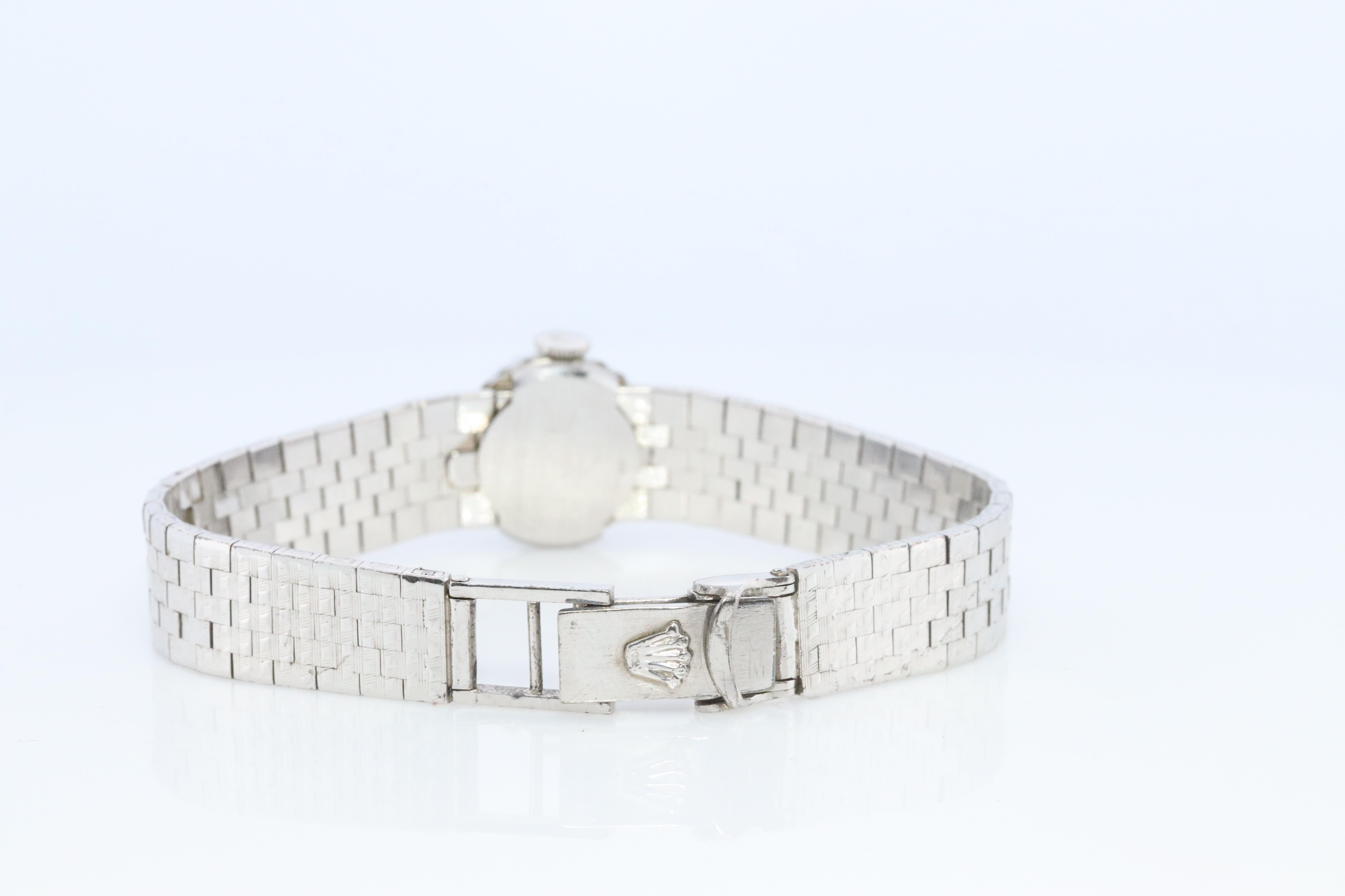 Genuine 18k Rolex Orchid Watch. 18k WG Ladies 2032 Dainty 1960s Ladies Rolex For Sale 2