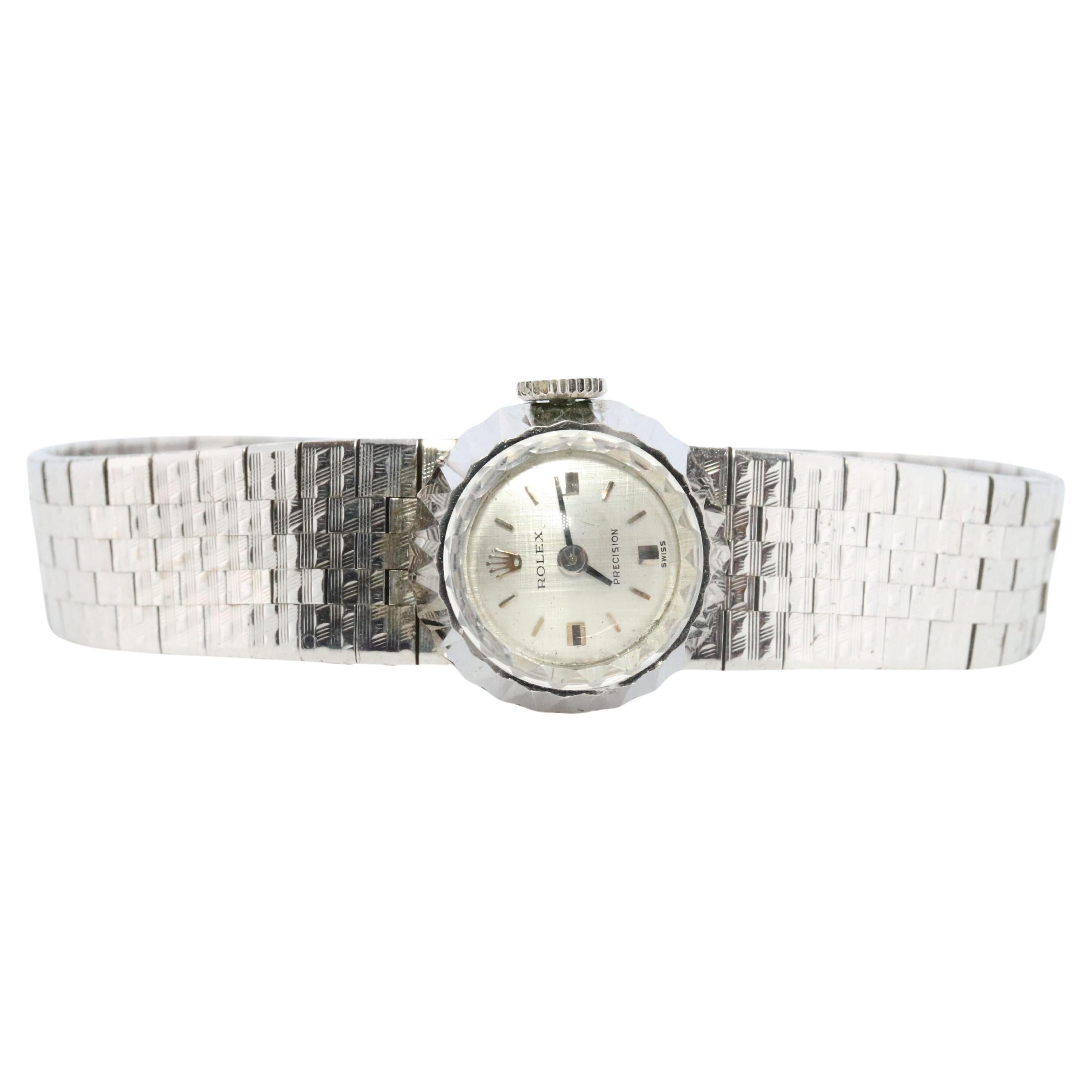 Genuine 18k Rolex Orchid Watch. 18k WG Ladies 2032 Dainty 1960s Ladies Rolex For Sale