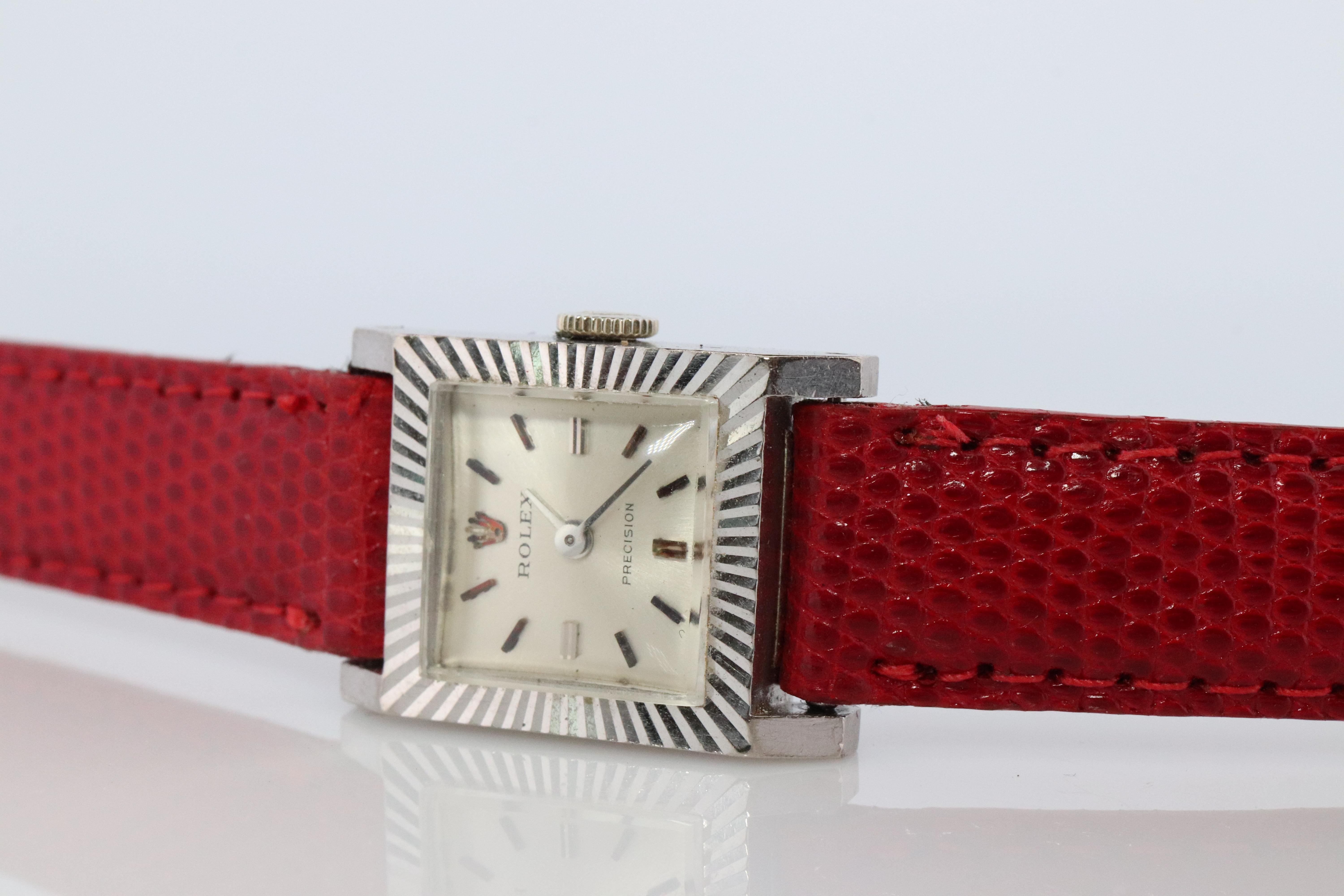 Genuine 18k Rolex Precision Watch. 18k Gold Ladies 2157 Rolex Manual Watch For Sale 1