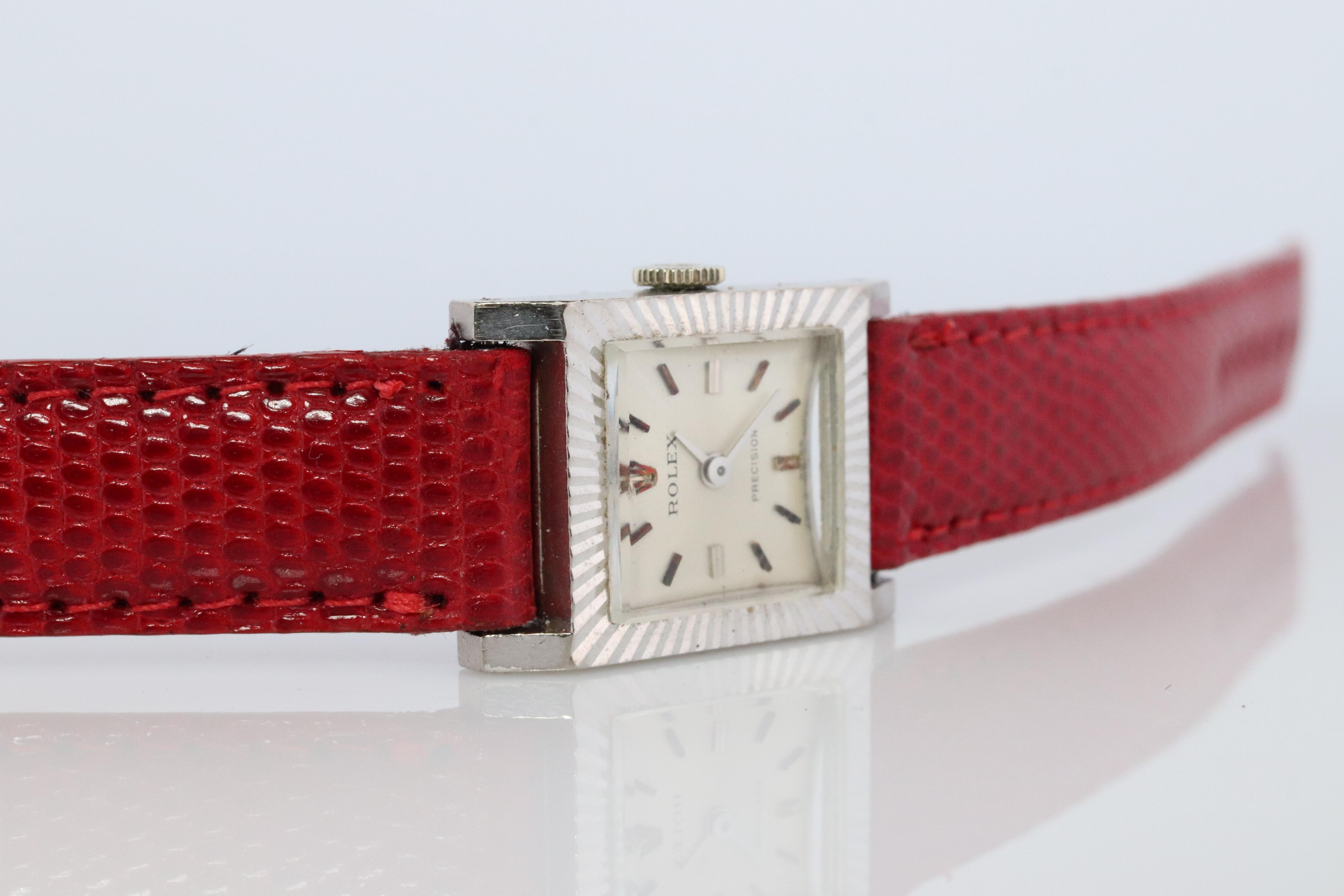Genuine 18k Rolex Precision Watch. 18k Gold Ladies 2157 Rolex Manual Watch For Sale 3