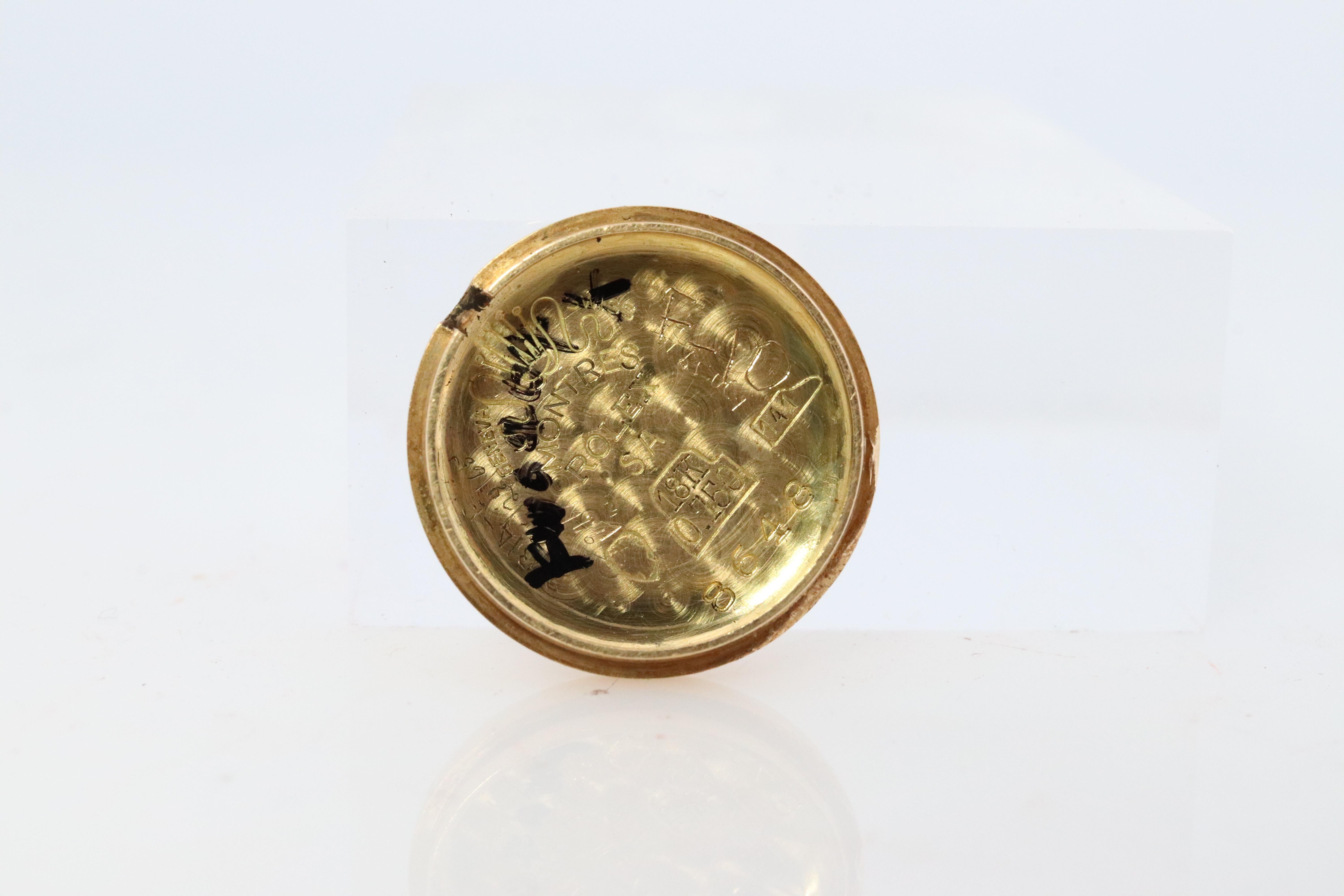 Genuine 18k Rolex Precision Watch. 18k YG Damen 8648 Dainty 1940er Jahre Damen Rolex im Angebot 5