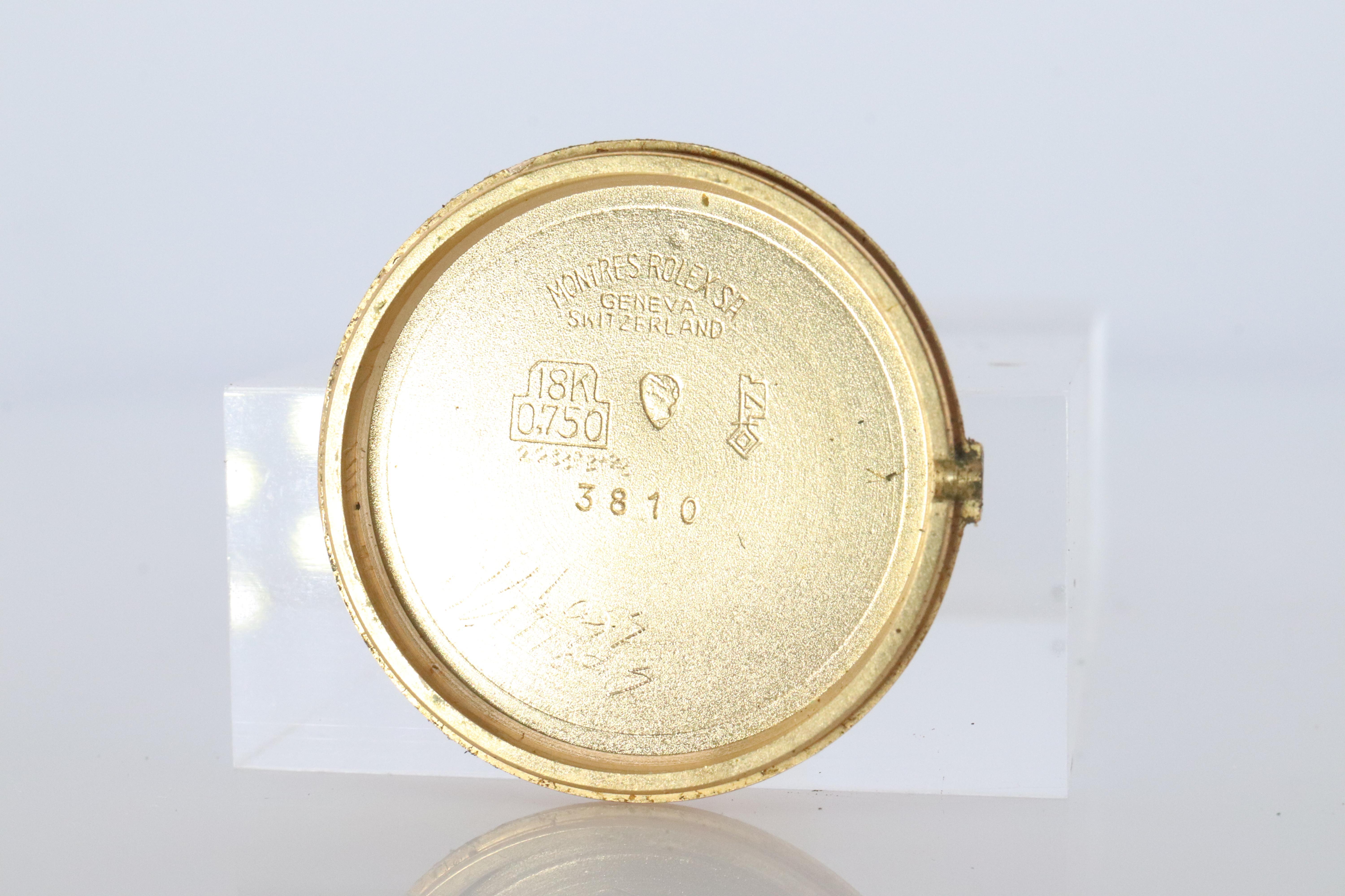 Echte 18k Rolex Uhr. 18k YG Damen Rolex CELLINI 3810 Runde WristWatch im Angebot 5