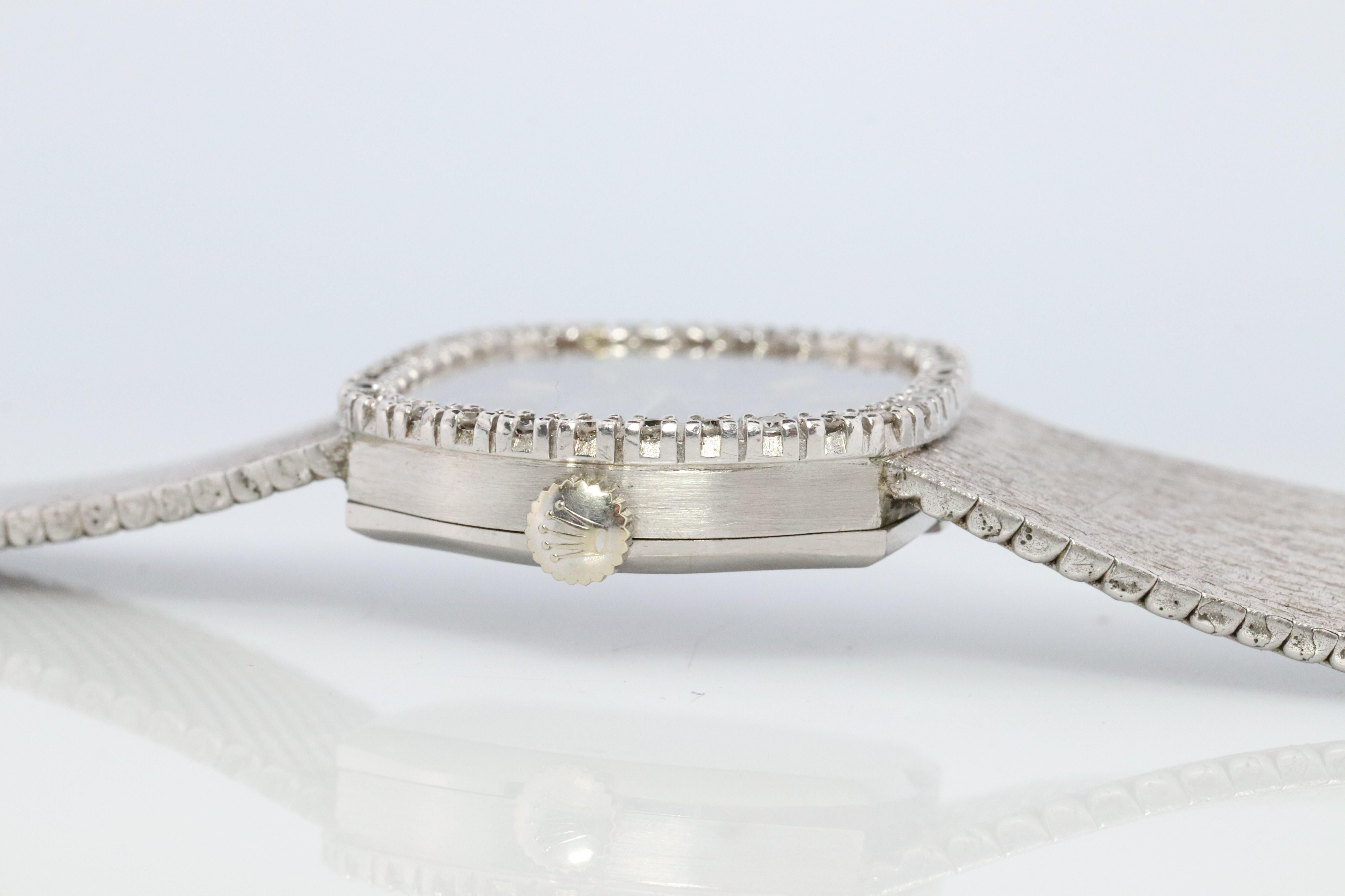 Women's or Men's Genuine 18k Rolex Watch. ROLEX Cellini 3801 Diamond Bezel Mechanical Windup.