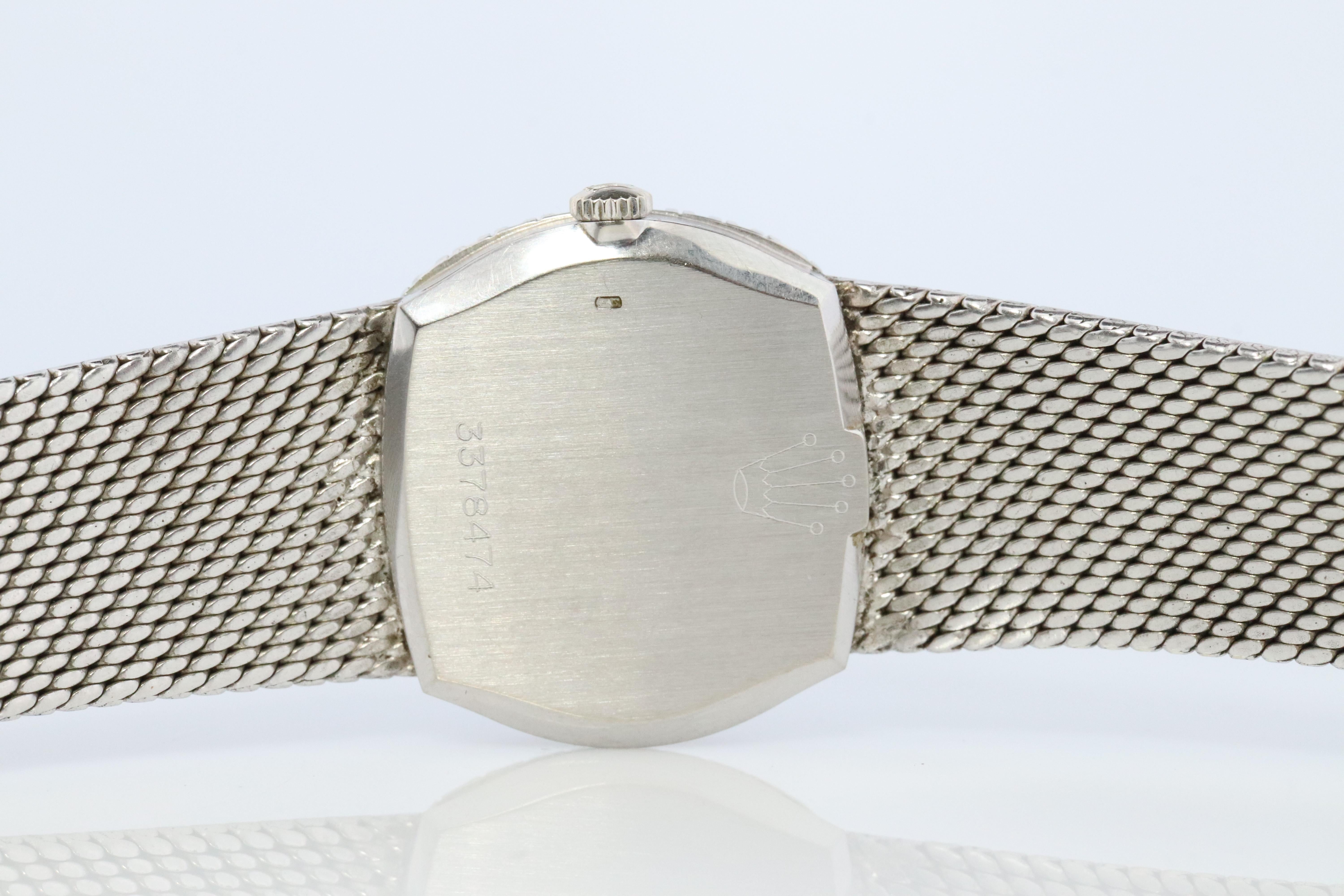 Genuine 18k Rolex Watch. ROLEX Cellini 3801 Diamond Bezel Mechanical Windup. 2