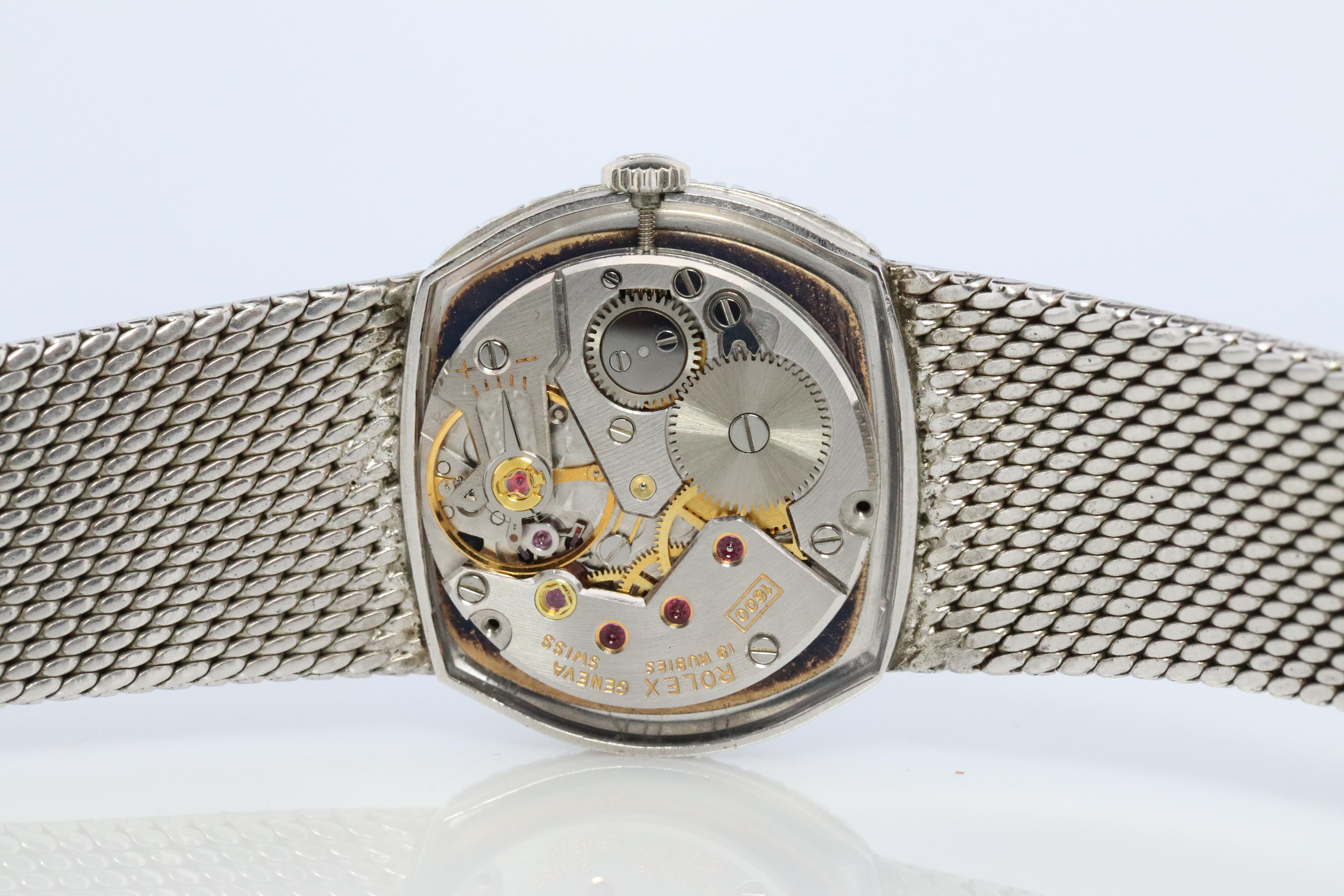 Genuine 18k Rolex Watch. ROLEX Cellini 3801 Diamond Bezel Mechanical Windup. 3