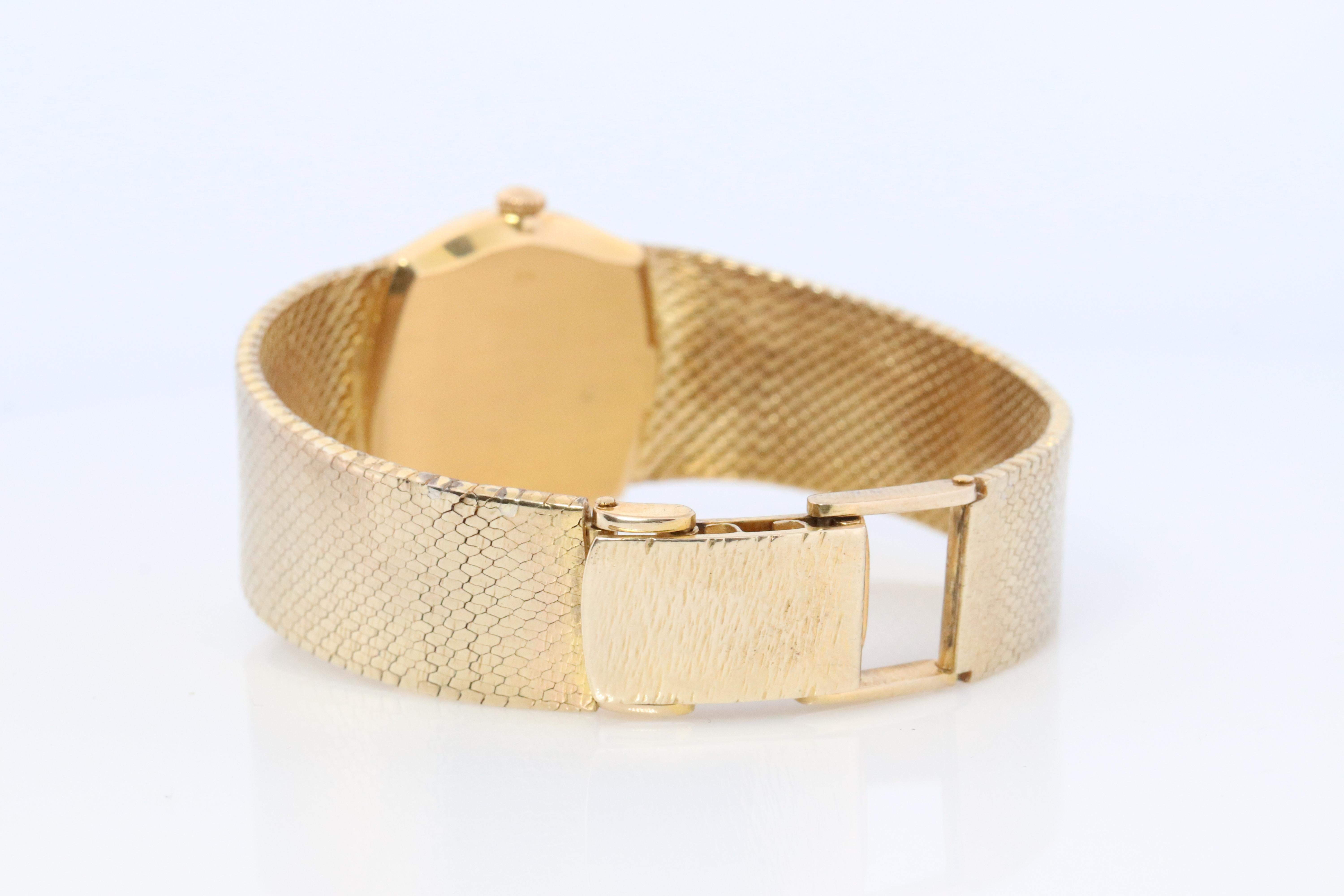 Genuine 18k Rolex-Uhr. ROLEX Cellini 3802 Mechanische Aufzugsbeleuchtung. Milanese-Armband Damen