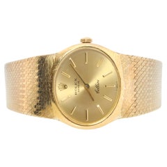 Genuine 18k Rolex-Uhr. ROLEX Cellini 3802 Mechanische Aufzugsbeleuchtung. Milanese-Armband