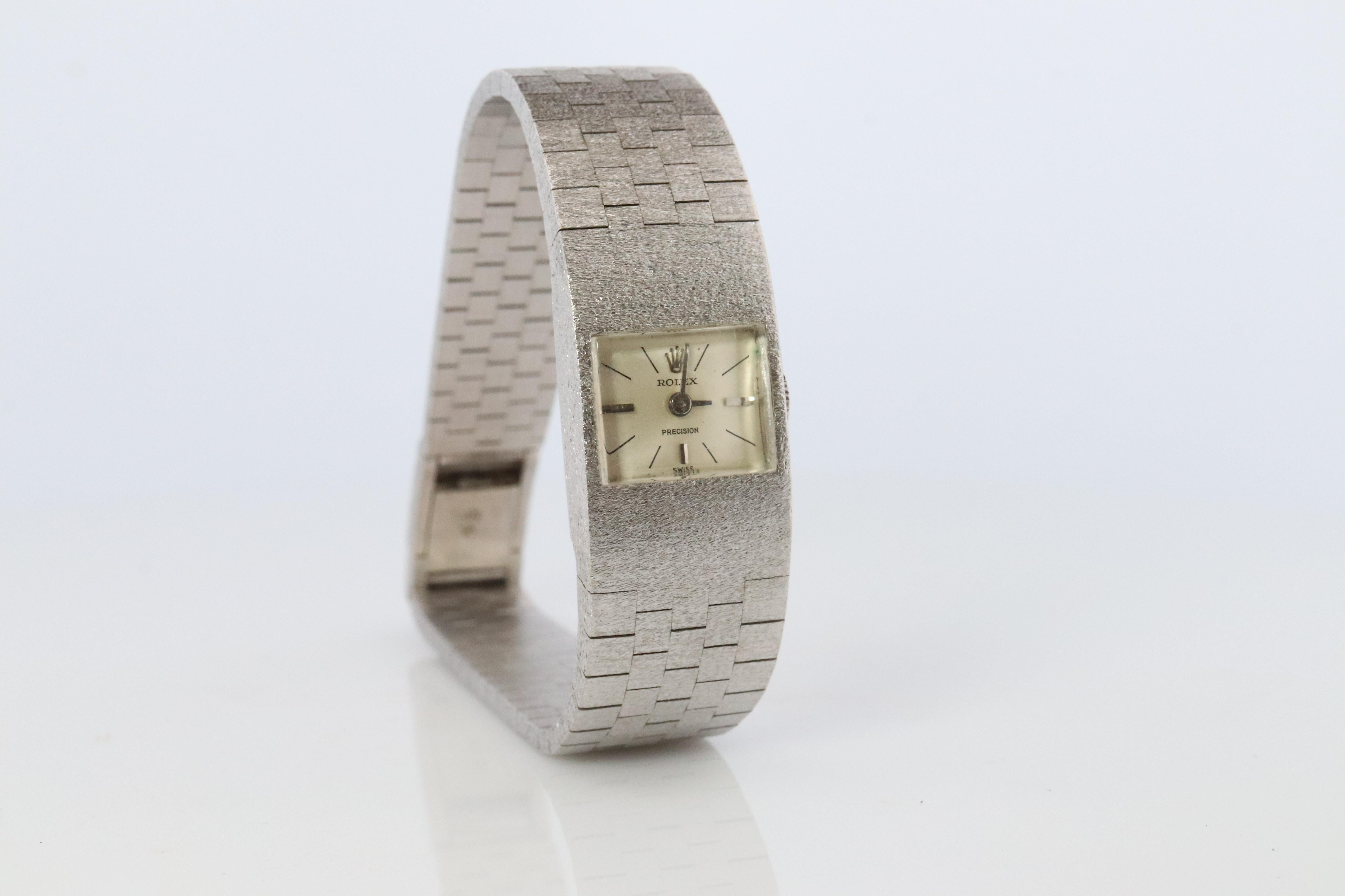 Modern Genuine 18k Rolex Watch. ROLEX Precision 2159 TV Mechanical Windup. Ladies Rolex For Sale