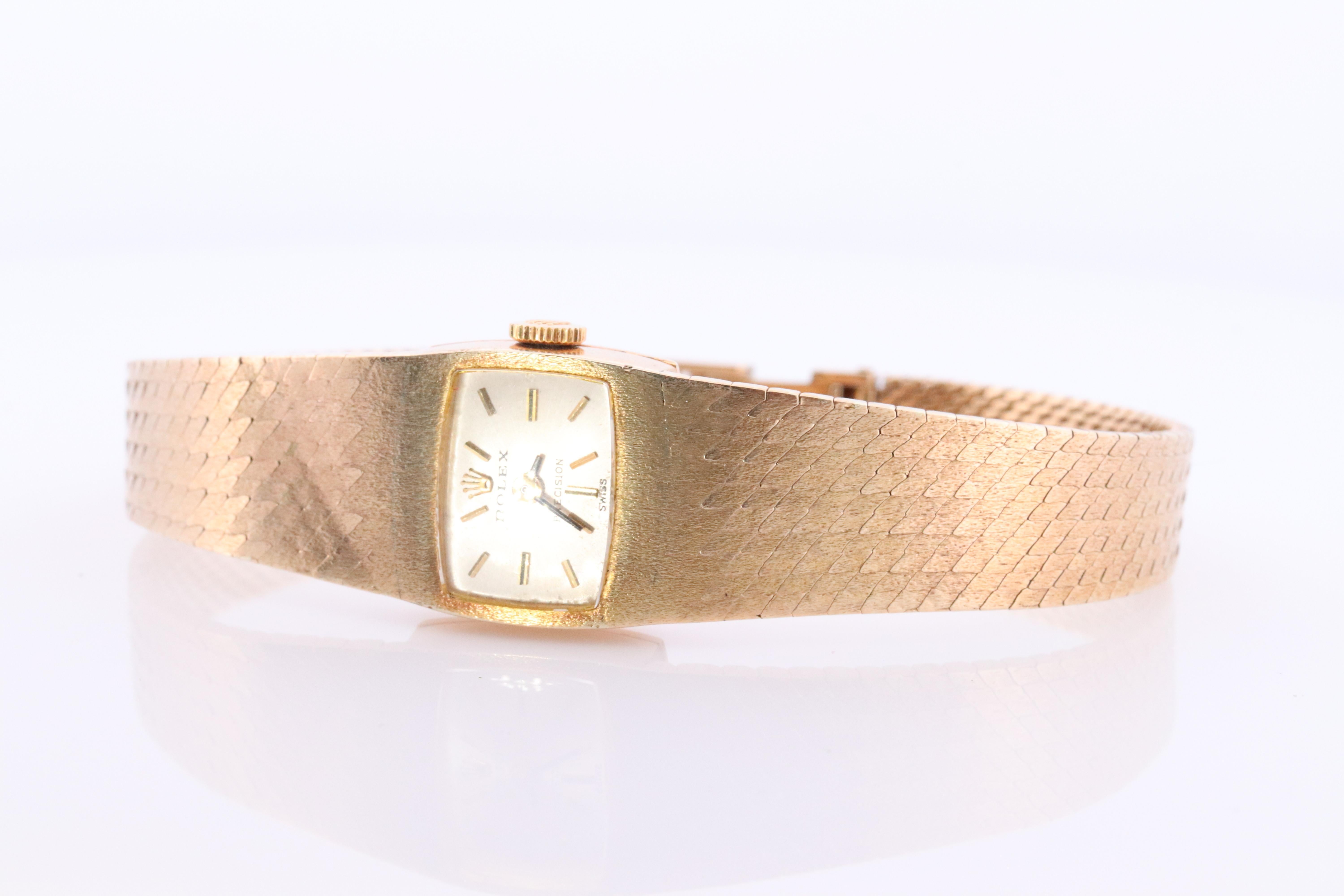 Genuine 18k Rolex-Uhr. ROLEX Precision 2629 TV Mechanische Aufzugsbeleuchtung. Damen Rolex (Moderne)