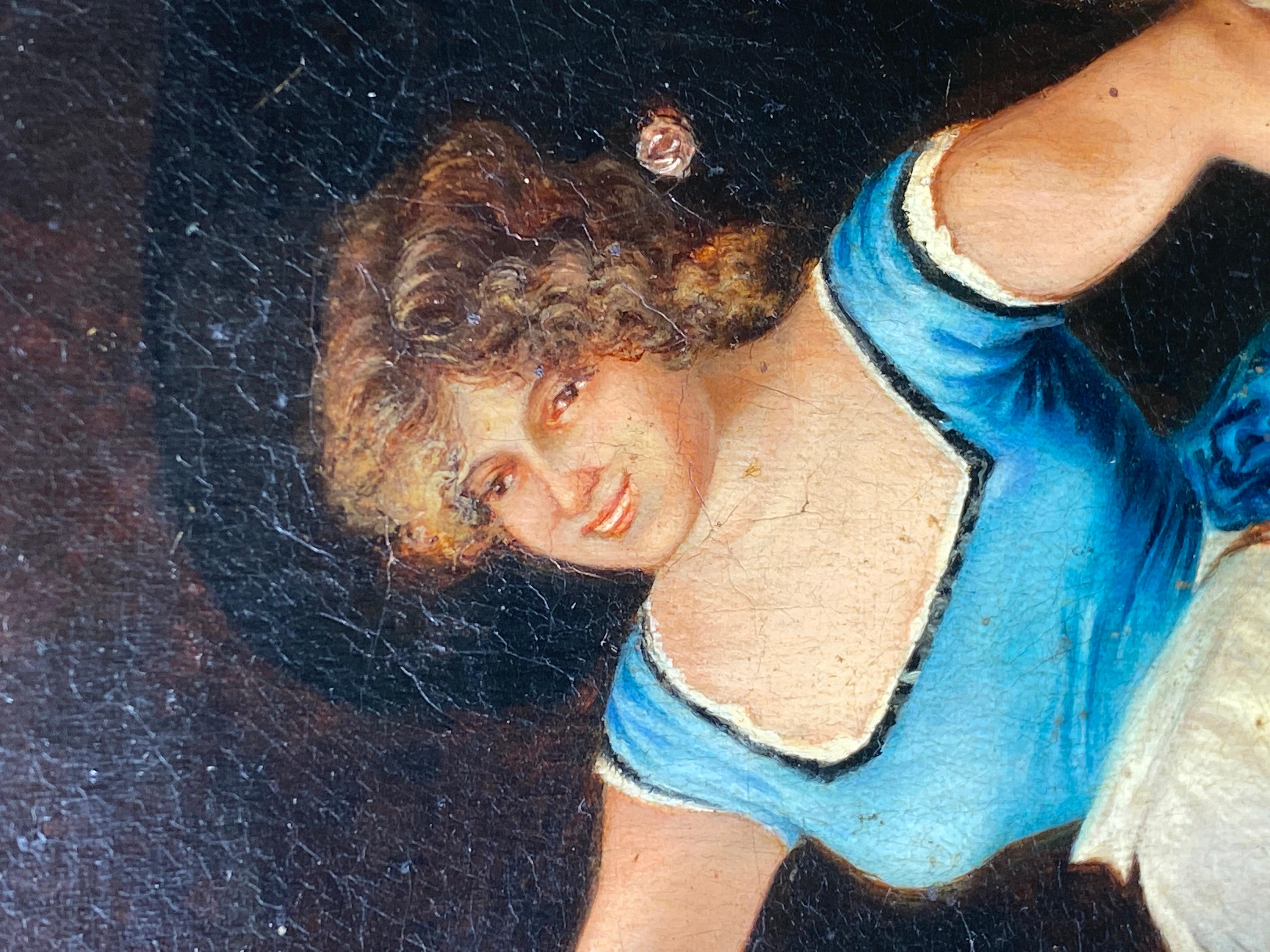 Ein echtes Ölgemälde des 19. Jahrhunderts, Italien, Guiseppe Guzzardi zugeschrieben im Angebot 6