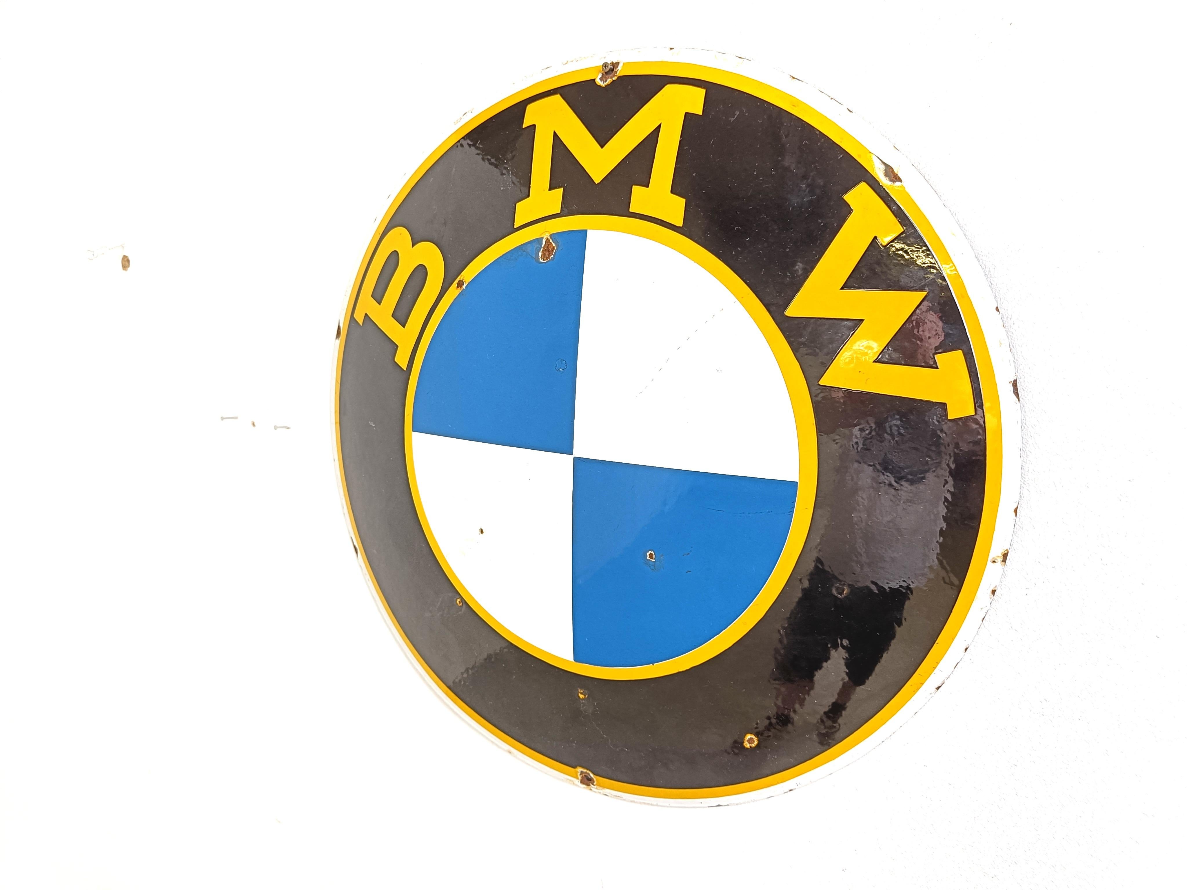 Rare Genuine Antique - BMW 1950'S Large Enamel Advertising Sign.

BMW Enamel Collectors Sign.

This a very rare antique collectible BMW Dealership Sign - Please see all images.

The Sign is in its original condition.

The Sign has some stone chips