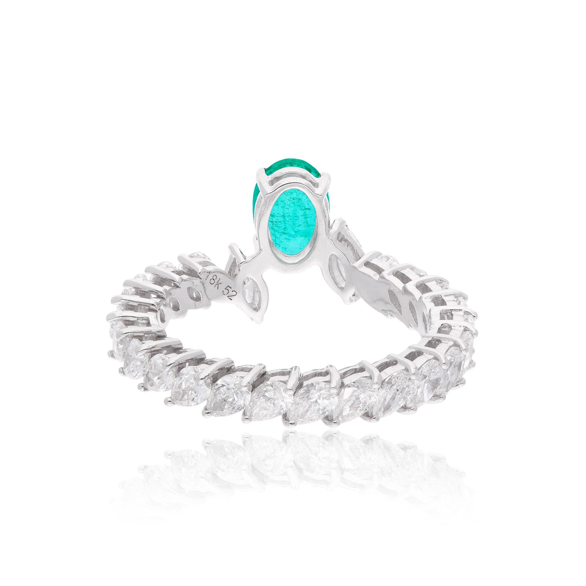 Im Angebot: Echter 2,68TCW SI/H natürlicher Diamant Smaragd Ring 18k Weißgold Schmuck Geschenk () 7