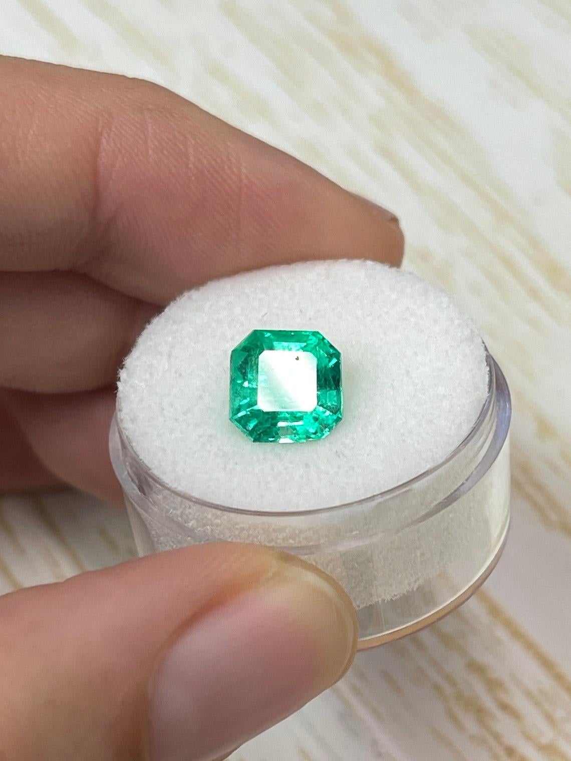 Genuine 2.71 Carat Electric Yellow Green Muzo Asscher Cut Colombian Emerald In New Condition For Sale In Jupiter, FL