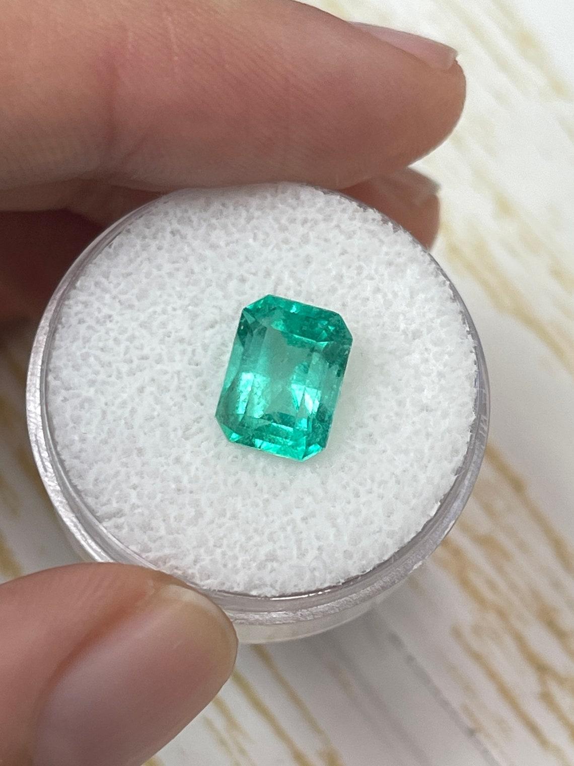 Echte 2,71 Karat mittlere bläulich-grüne kolumbianische Smaragdschliff-Edelstein - Mai Birthston (Moderne)