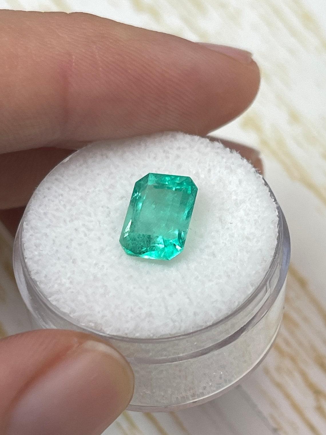 Echte 2,71 Karat mittlere bläulich-grüne kolumbianische Smaragdschliff-Edelstein - Mai Birthston für Damen oder Herren
