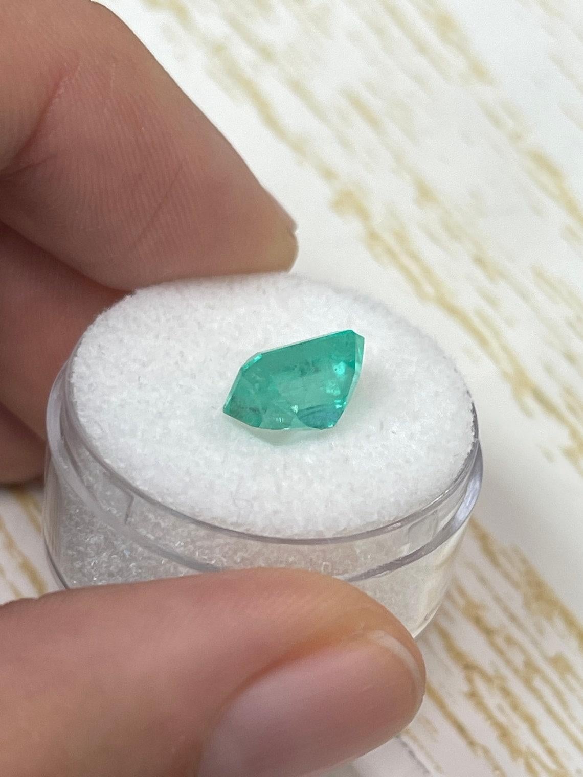 Echte 2,71 Karat mittlere bläulich-grüne kolumbianische Smaragdschliff-Edelstein - Mai Birthston 2