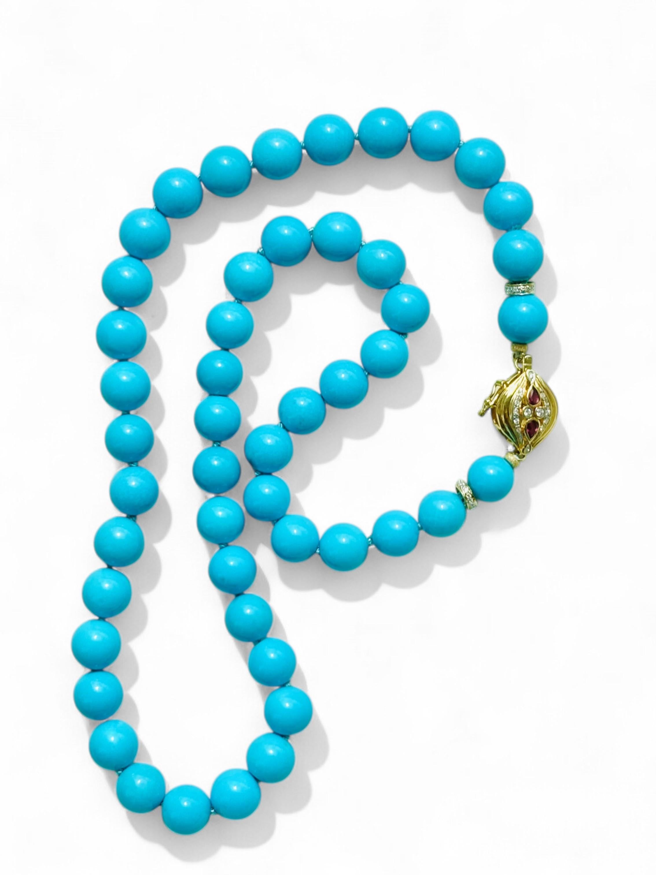 Collar de oro con diamantes y rubíes genuinos de la Bella Durmiente azul de 295 quilates en venta 1