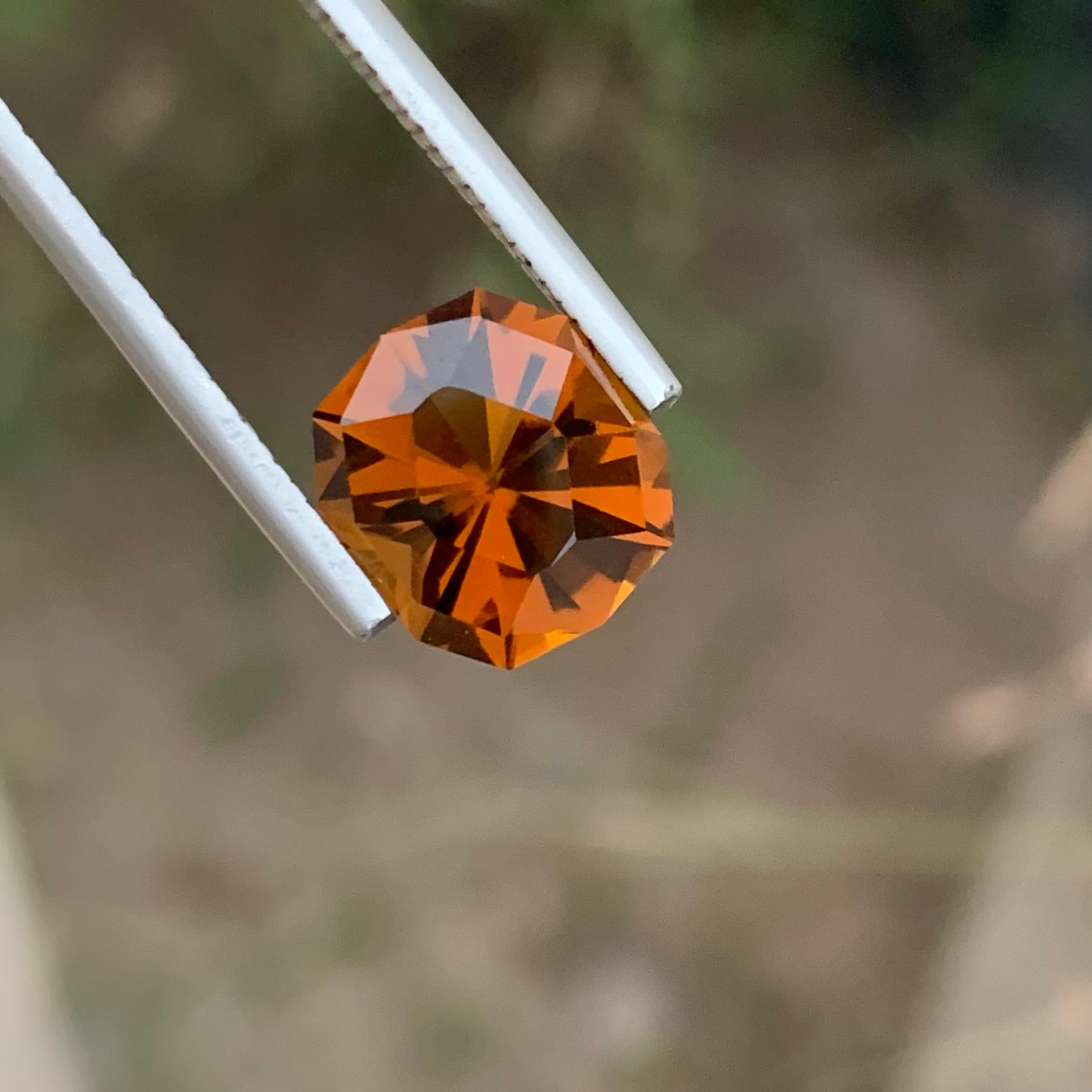 Loose Citrine 
Weight: 4.05 Carats 
Dimension: 10.6x9.3x7.3 Mm
Origin: Brazil
 Color; Brown Honey
Shape: Octagon
Cut: Fancy
Treatment: Non
Certificate: On Demand
Citrine, a radiant gemstone, is cherished for its sunny and warm yellow hues. This