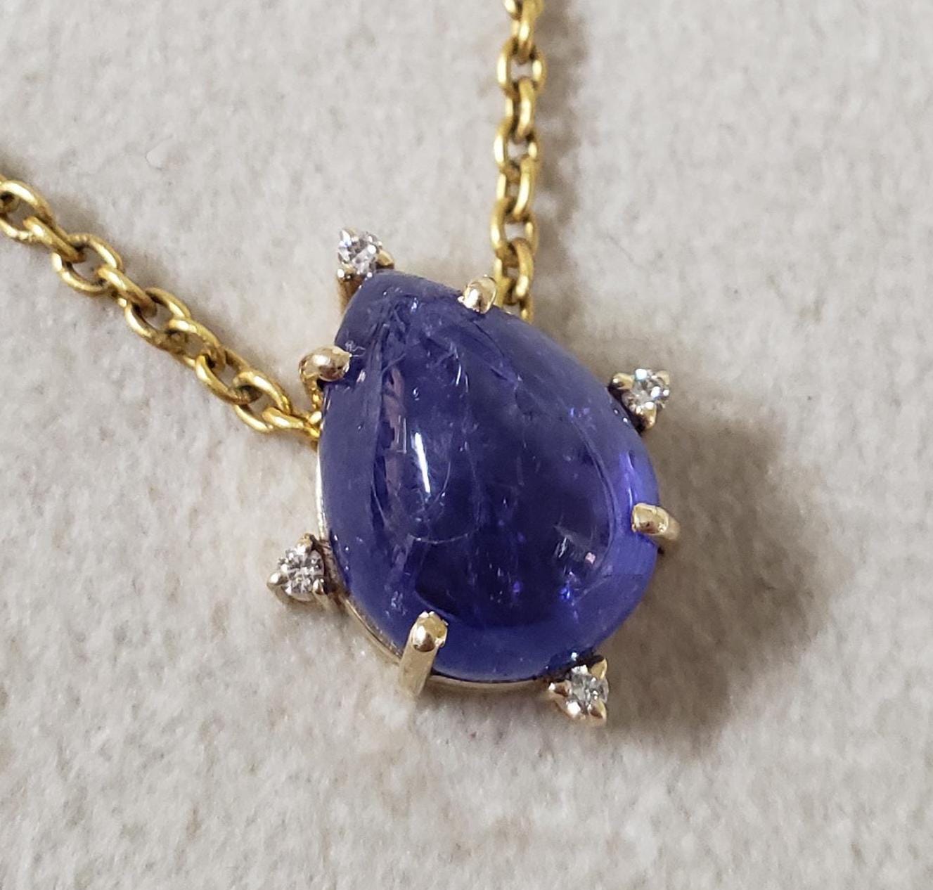 Art déco Pendentif en tanzanite pourpre et diamants de 8,6 carats véritables en vente