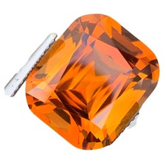 Genuine 9.0 Carat Natural Loose Orange Madeira Citrine Gemstone Cushion Shape