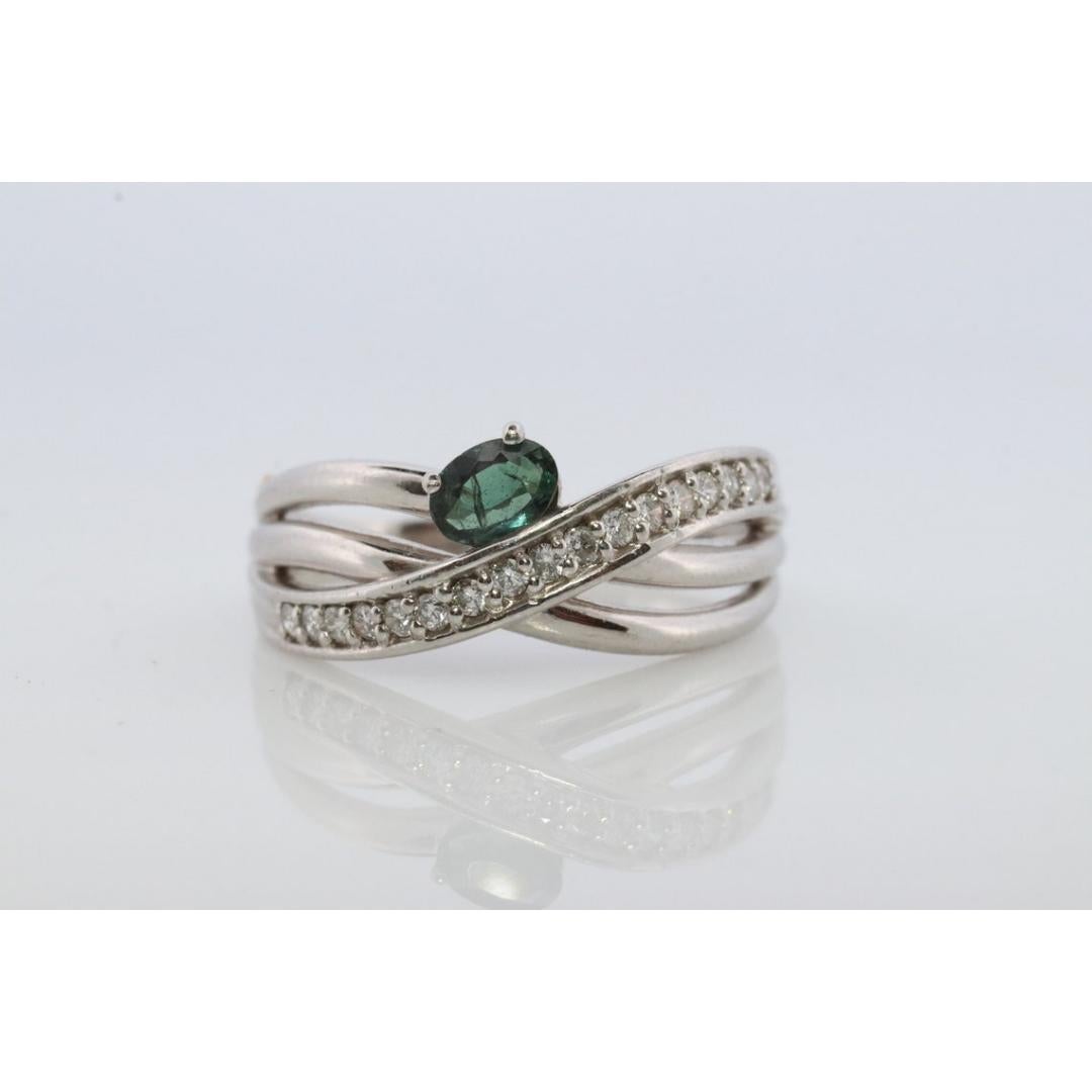 Bague alexandrite véritable en platine 900 sertie d'une bague ronde alexandrite naturelle en vente 5