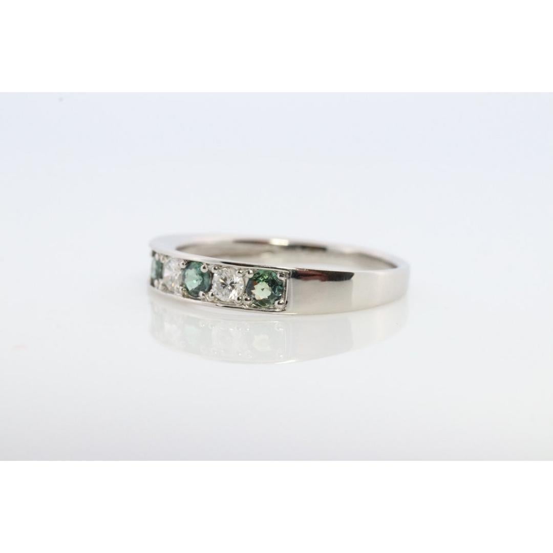 Genuine Alexandrite Ring. Diamond Alexandrite Eternity band 900 Platinum setting In Good Condition In Port Charlotte, FL
