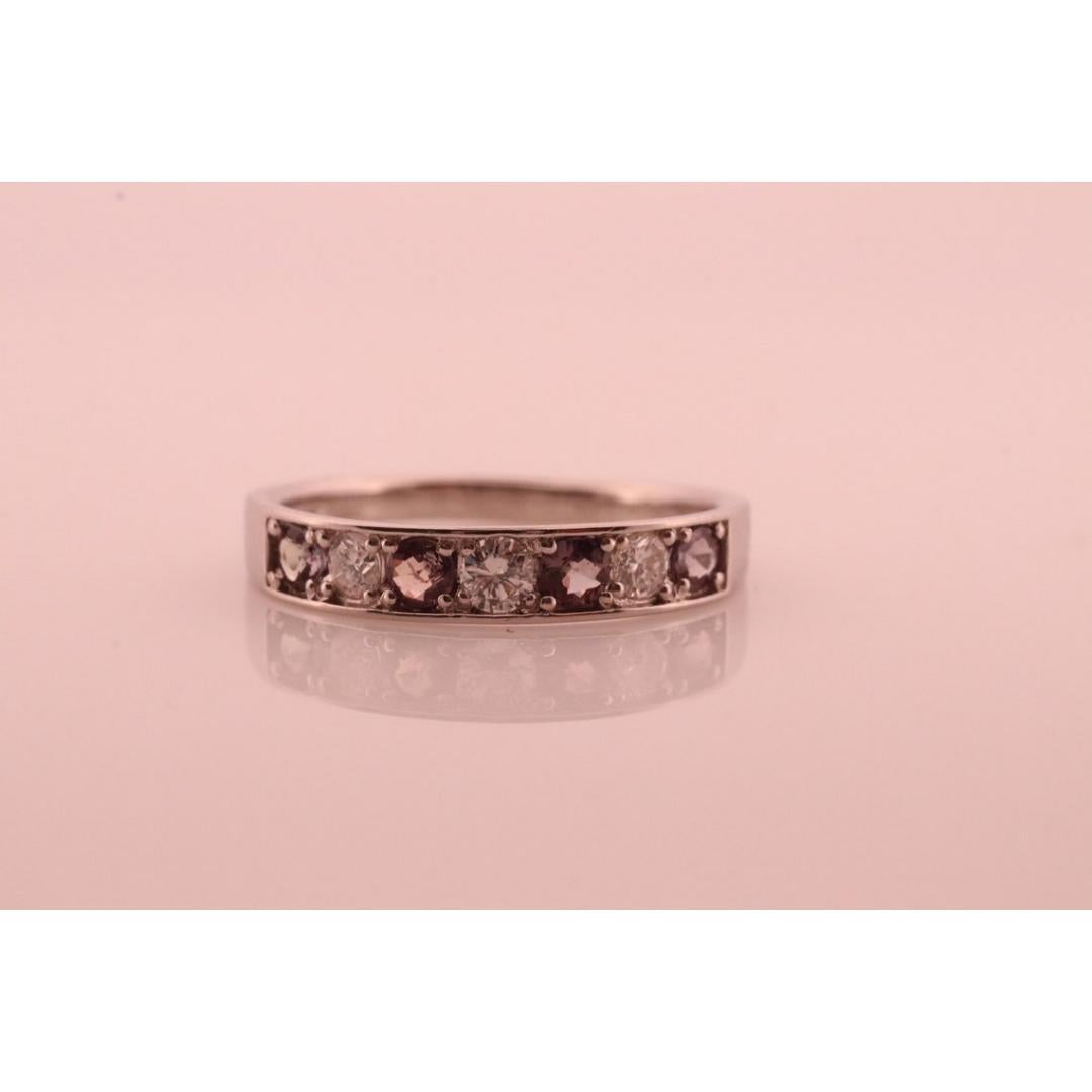 Genuine Alexandrite Ring. Diamond Alexandrite Eternity band 900 Platinum setting 1