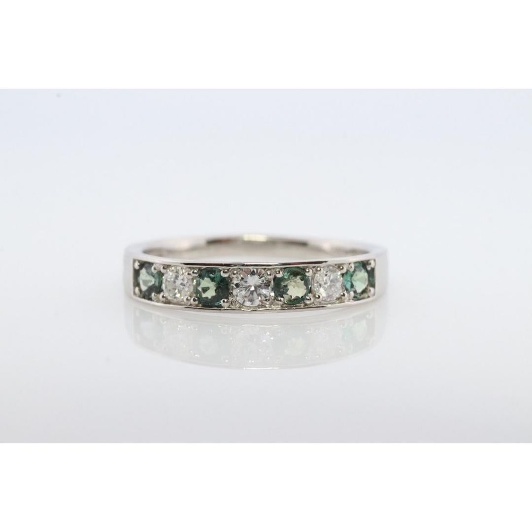 Genuine Alexandrite Ring. Diamond Alexandrite Eternity band 900 Platinum setting 2