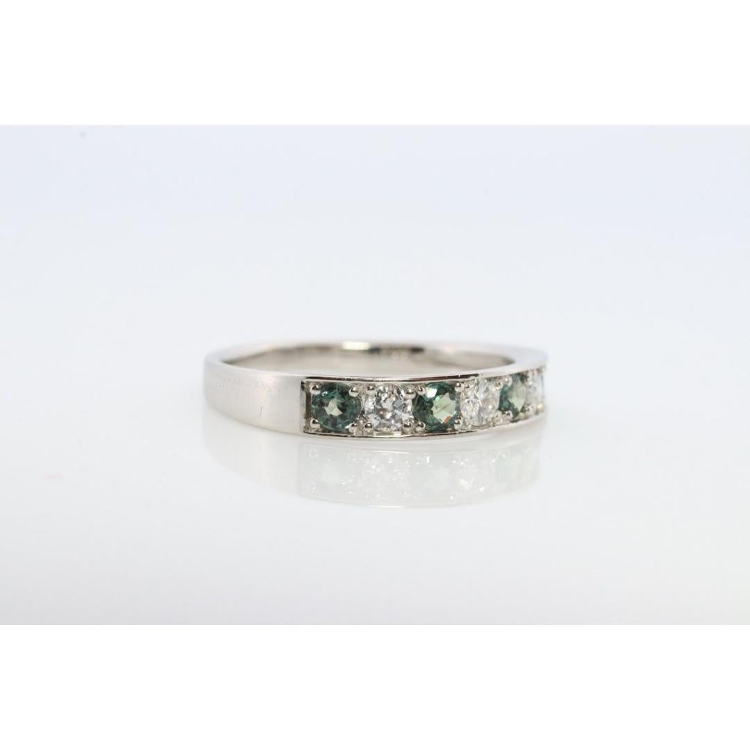 Genuine Alexandrite Ring. Diamond Alexandrite Eternity band 900 Platinum setting 4