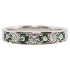 Genuine Alexandrite Ring. Diamond Alexandrite Eternity band 900 Platinum setting